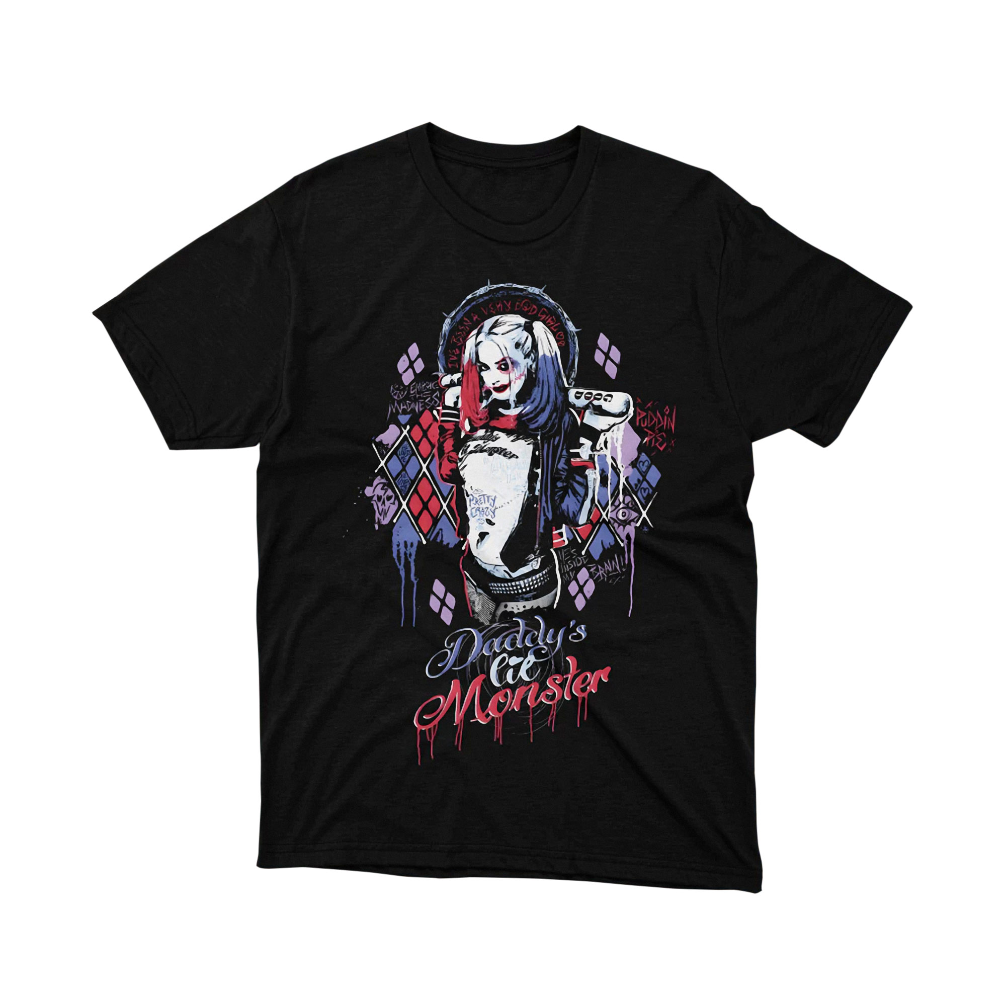 Harley Quinn Daddys Lil Monster Graffiti Art T Shirt Suicide Squad Style Unisex