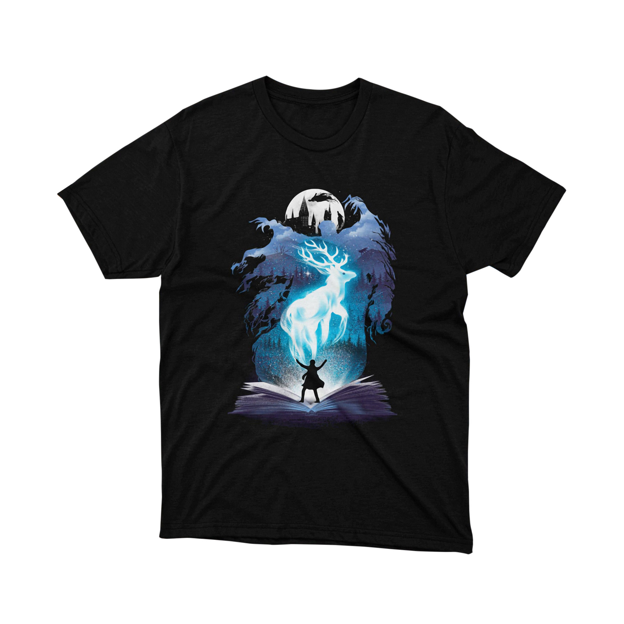 Harry Potter Patronus Stag Dementor Silhouette T Shirt