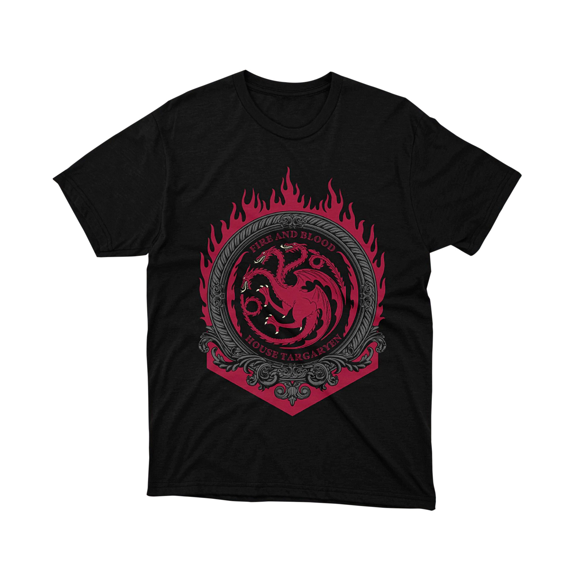 House Targaryen Fire and Blood Red Dragon Flames Game of Thrones Unisex Shirt Fan Gift
