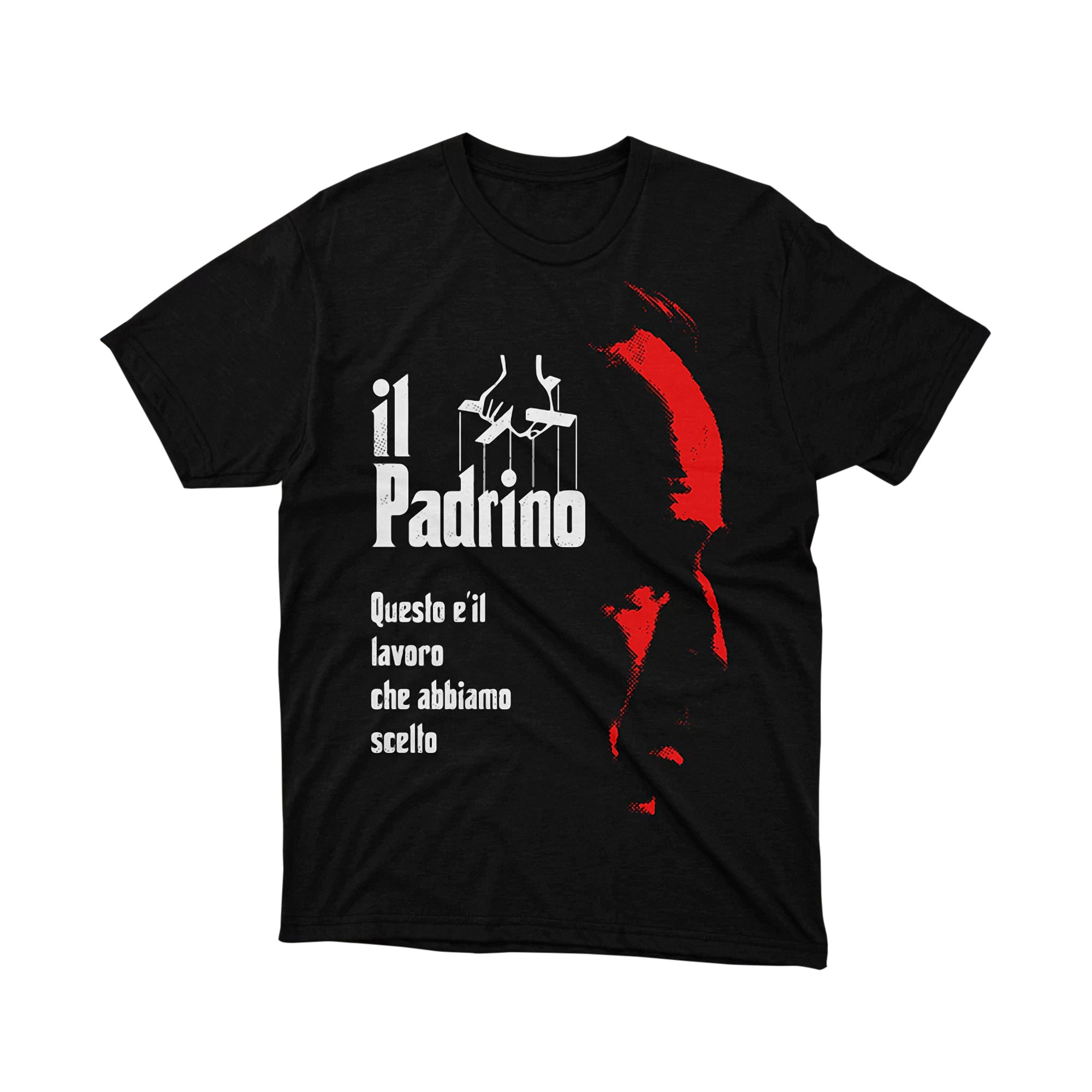 Il Padrino Italian Quote Red Face Shadow Tee Shirt
