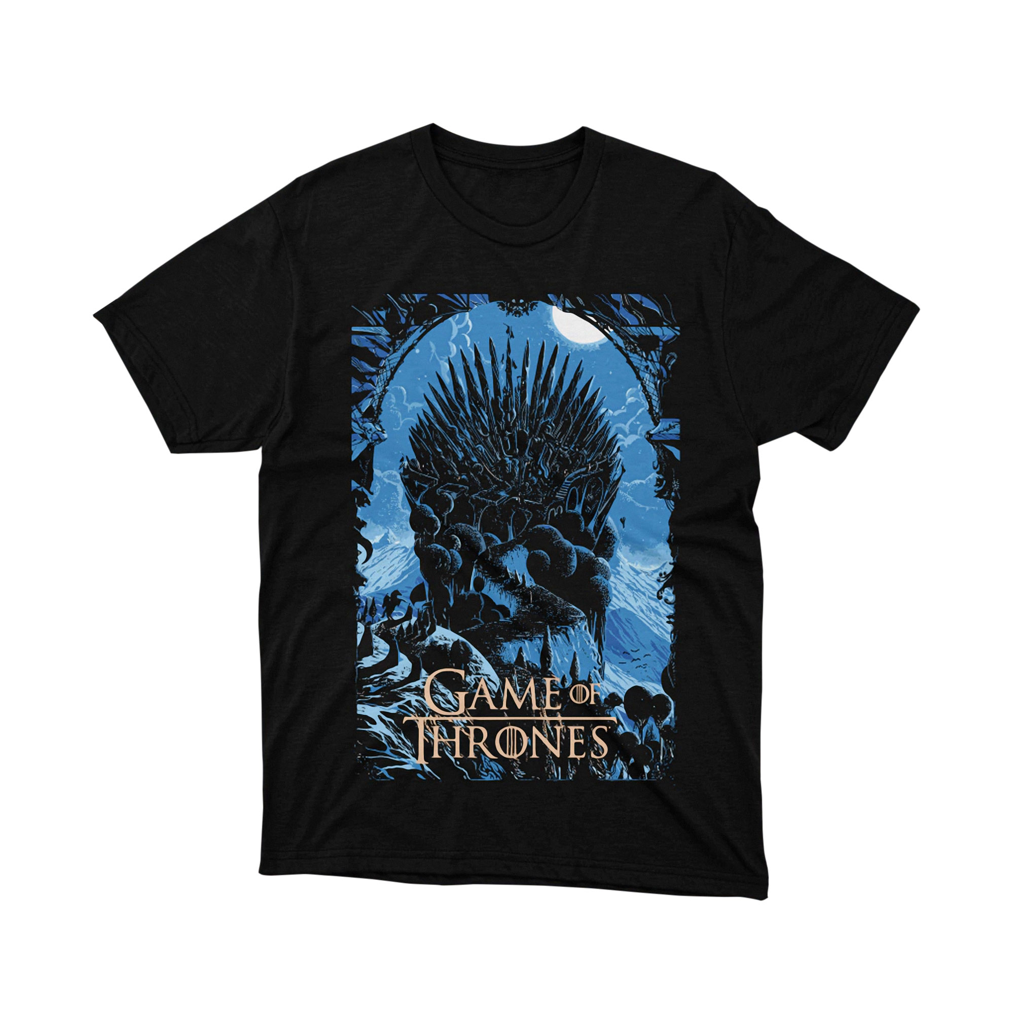 Iron Throne Blue Night Fantasy Art Game Thrones Tee Shirt