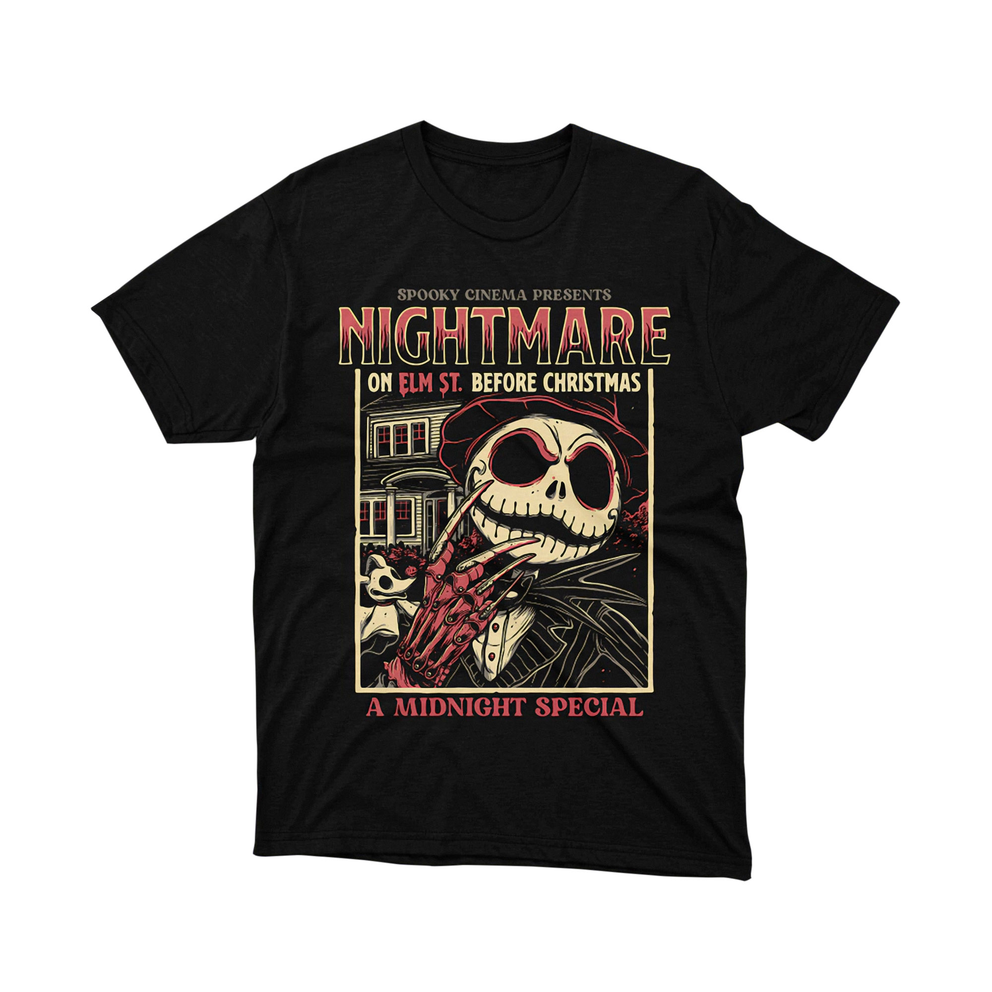 Jack Skellington Christmas Gothic Skull Candle Garland Art Graphic Tee Unisex Shirt