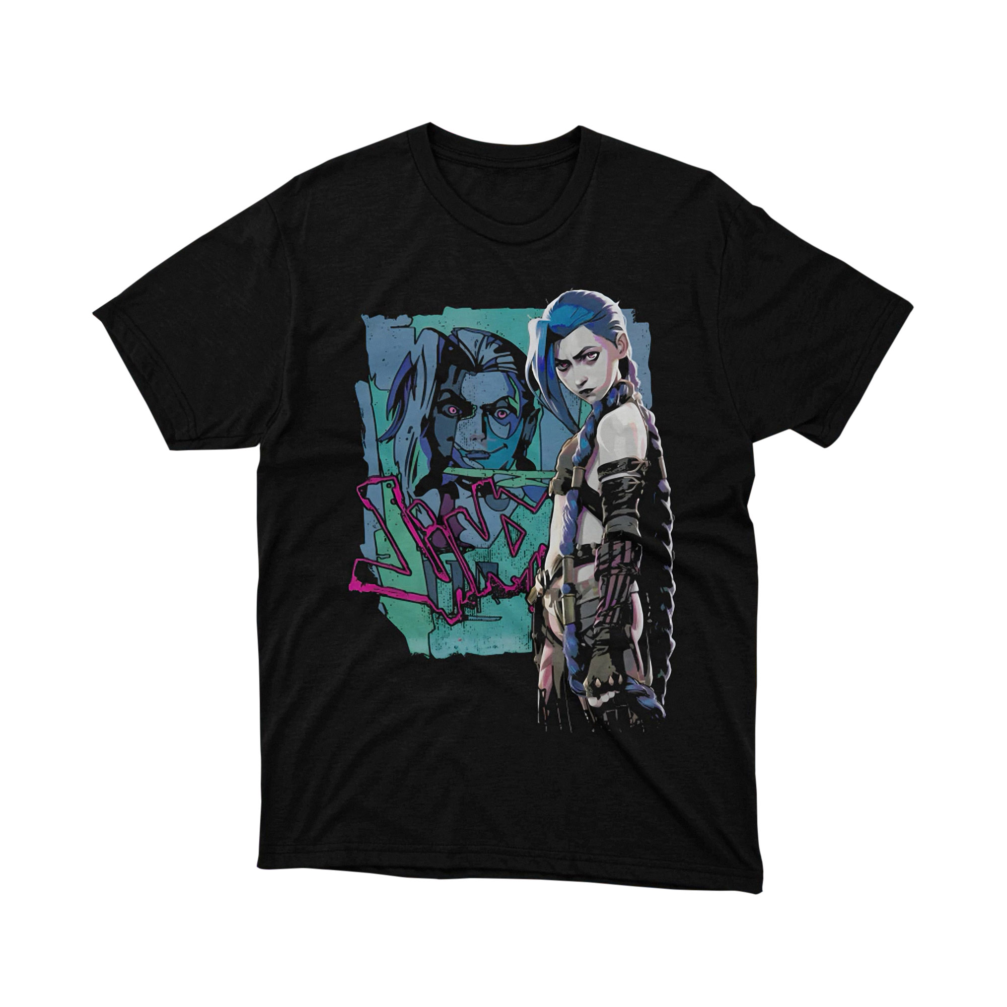 Jinx Arcane Double Portrait Street Art Tee Shirt