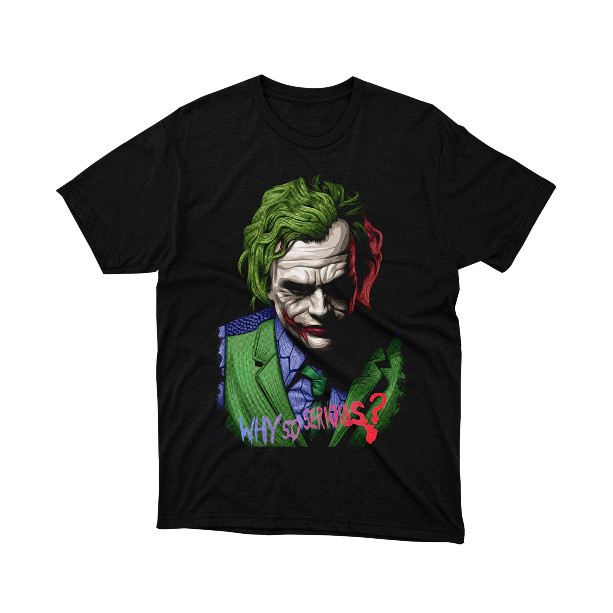 Joker Why So Serious Heath Ledger Portrait T Shirt