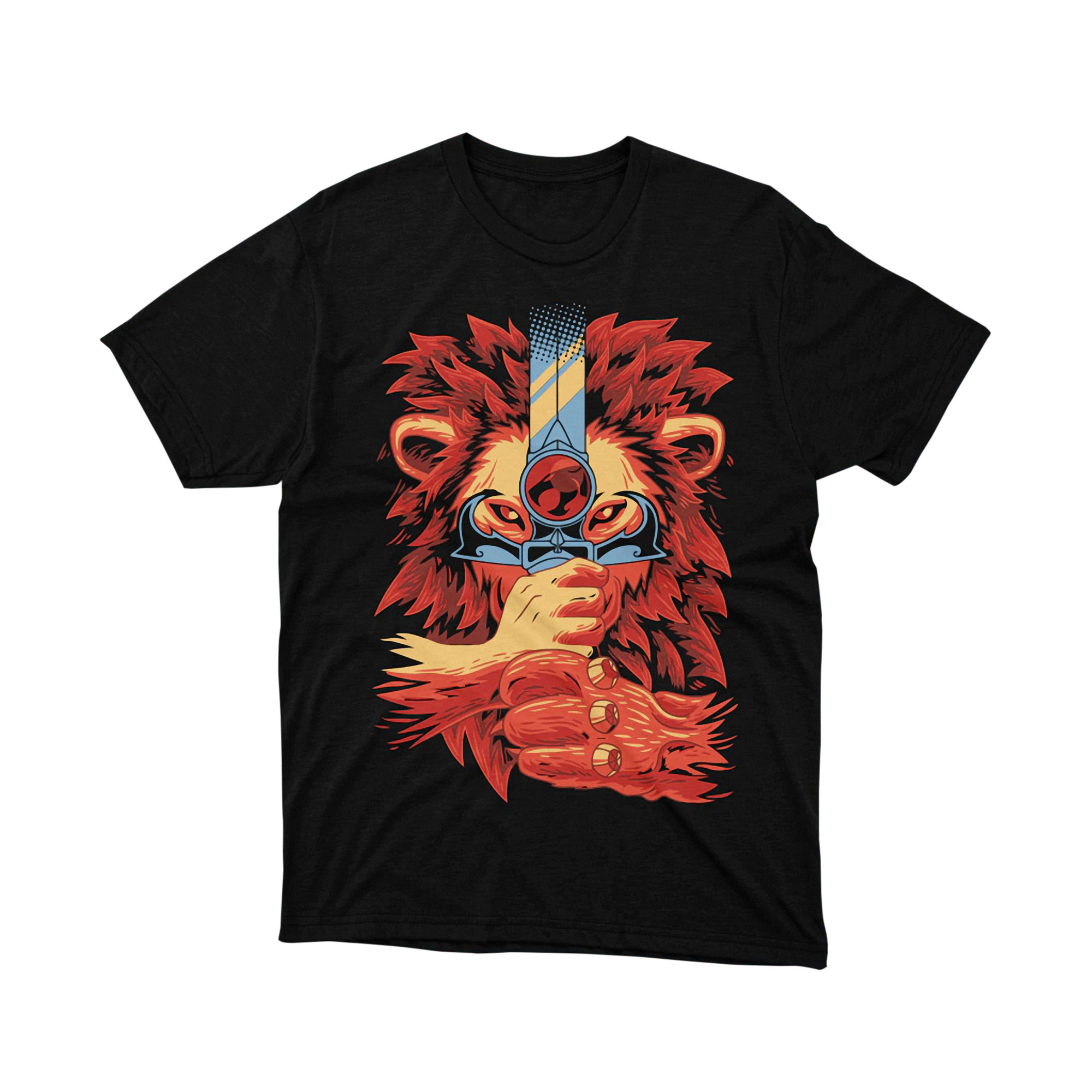 Lion O Face Sword Eyes Thundercats Parody T Shirt Retro Anime Red Hair Unisex