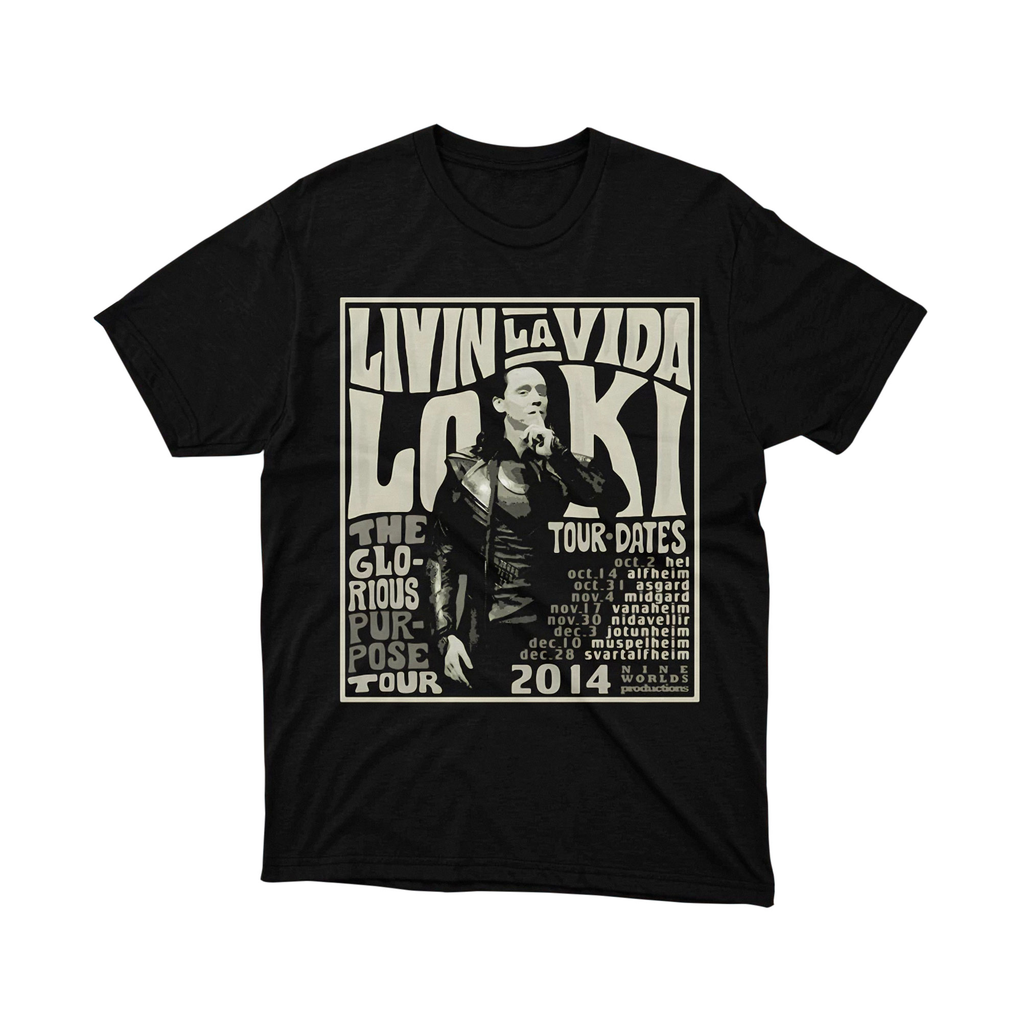 Loki Glorious Purpose Tour T-Shirt, Vintage Loki Graphic Tee, Marvel Villain Shirt for Fans, Mischievous Hero Apparel