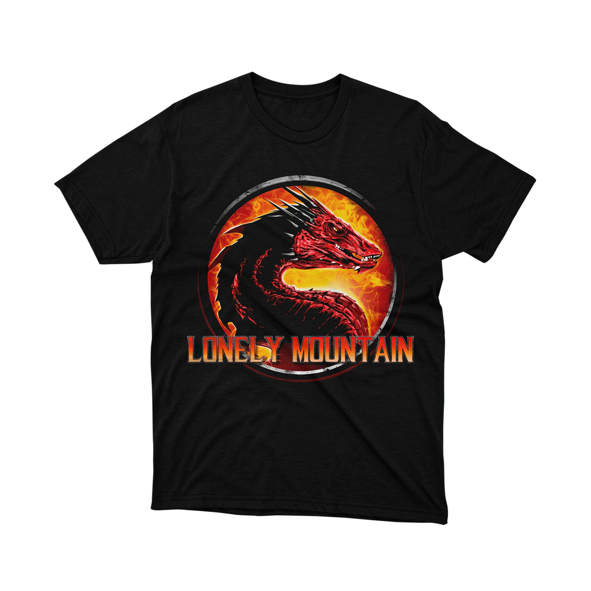 Lonely Mountain Red Dragon The Hobbit Parody T Shirt Epic Fantasy Animal Unisex