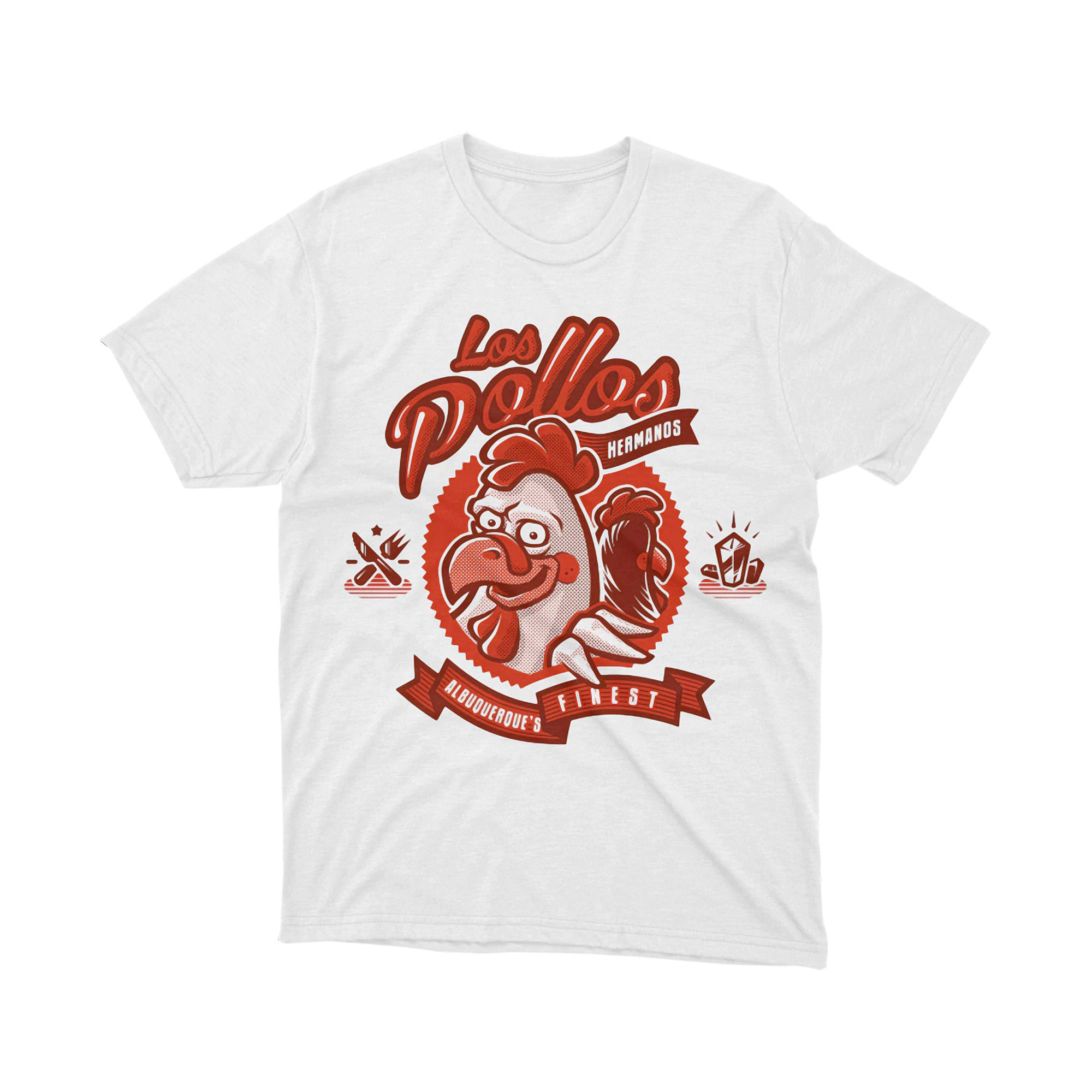 Los Pollos Hermanos Red Funny Chicken Logo Tee Shirt