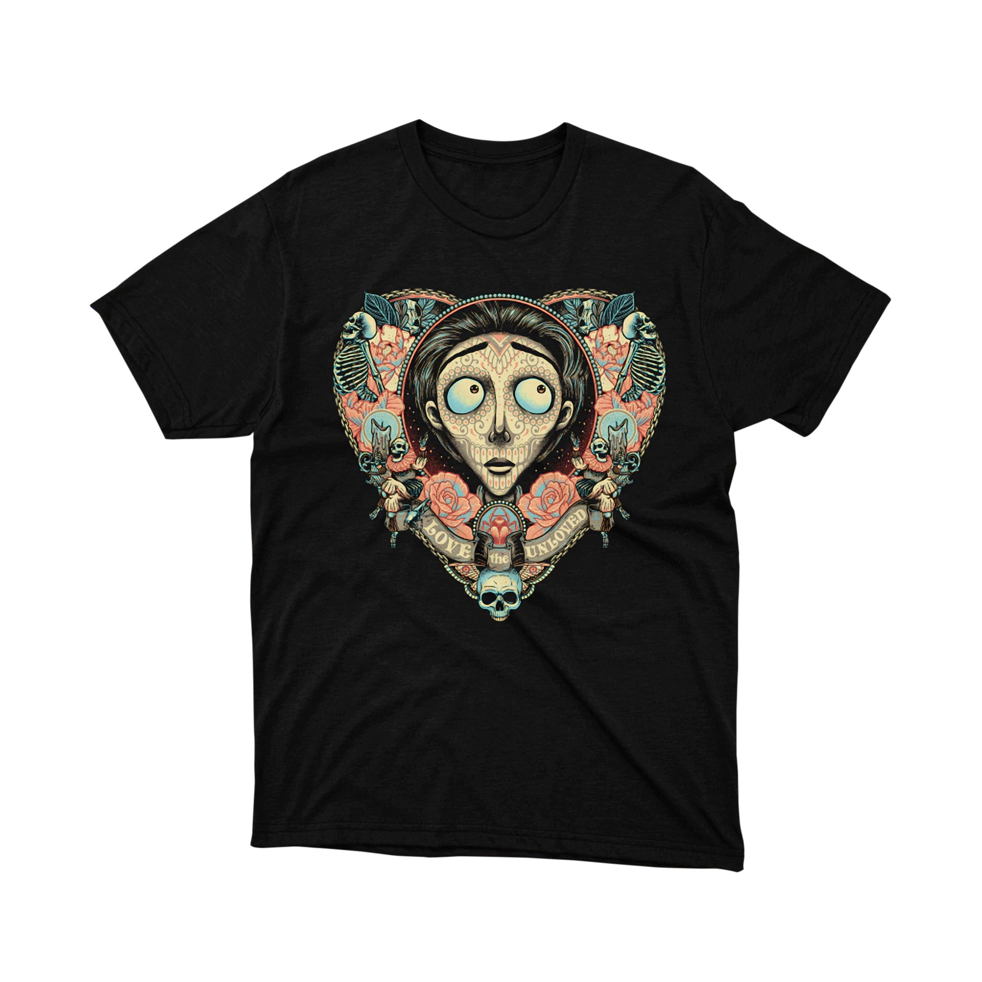 Love The Unloved Skeleton Heart Gothic Romance Tee Shirt