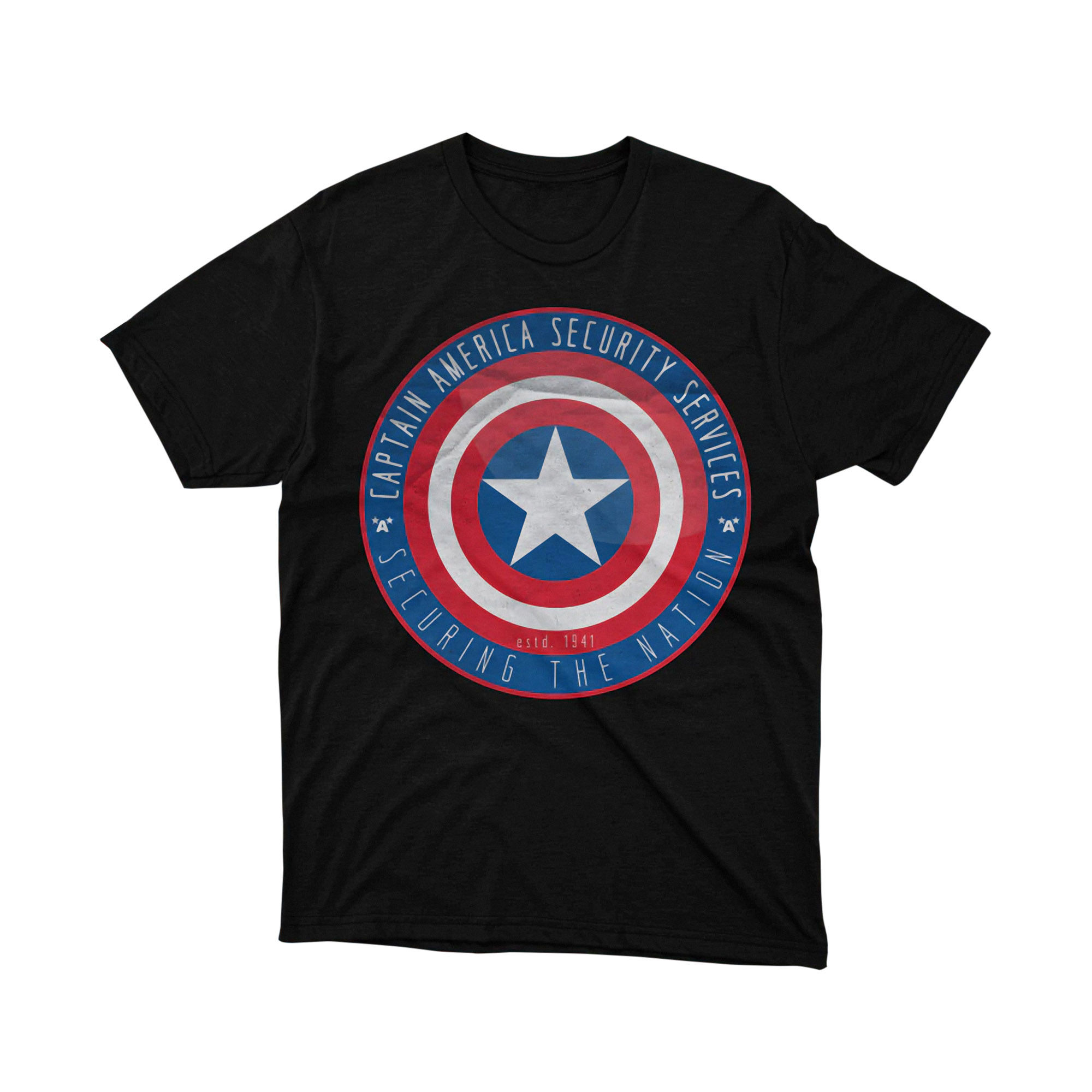 Marvel Captain America Security Services Shield Logo T Shirt