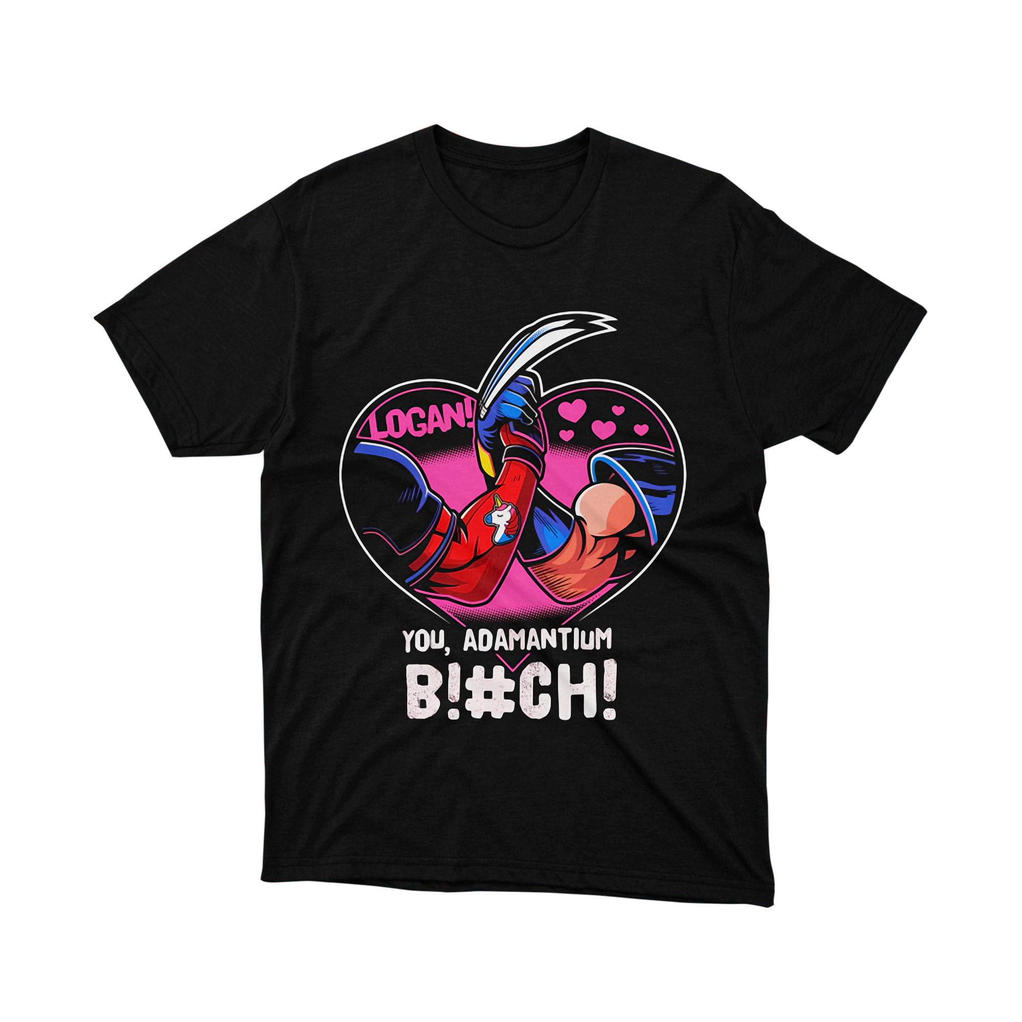 Marvel Deadpool Logan Adamantium Heart Quote T Shirt