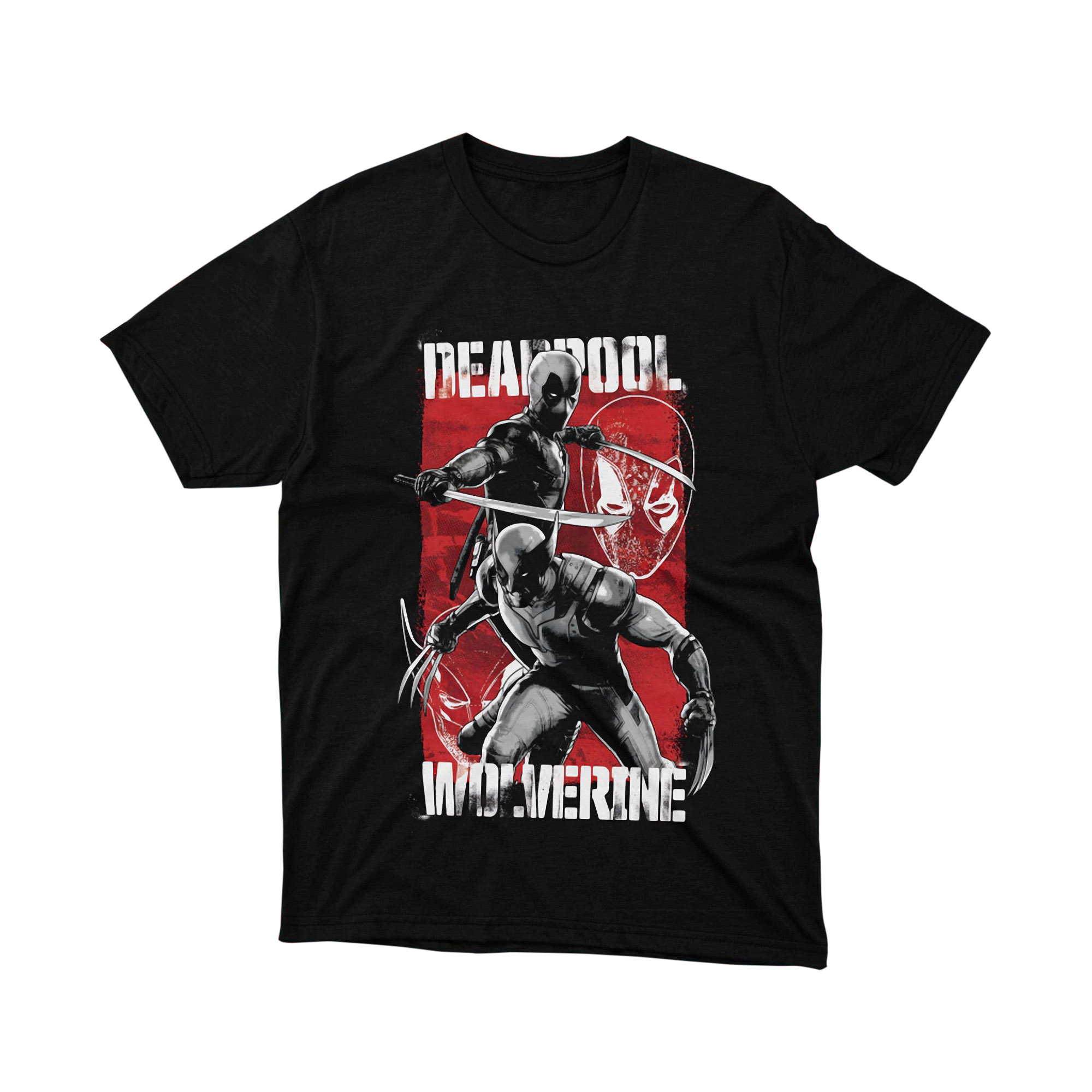 Marvel Deadpool Wolverine Duel Action Pose T Shirt