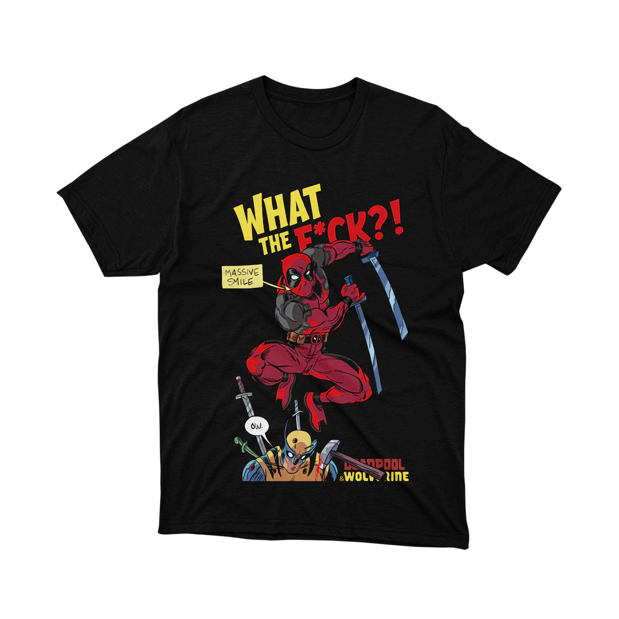 Marvel Deadpool Wolverine Massive Smile Funny T Shirt