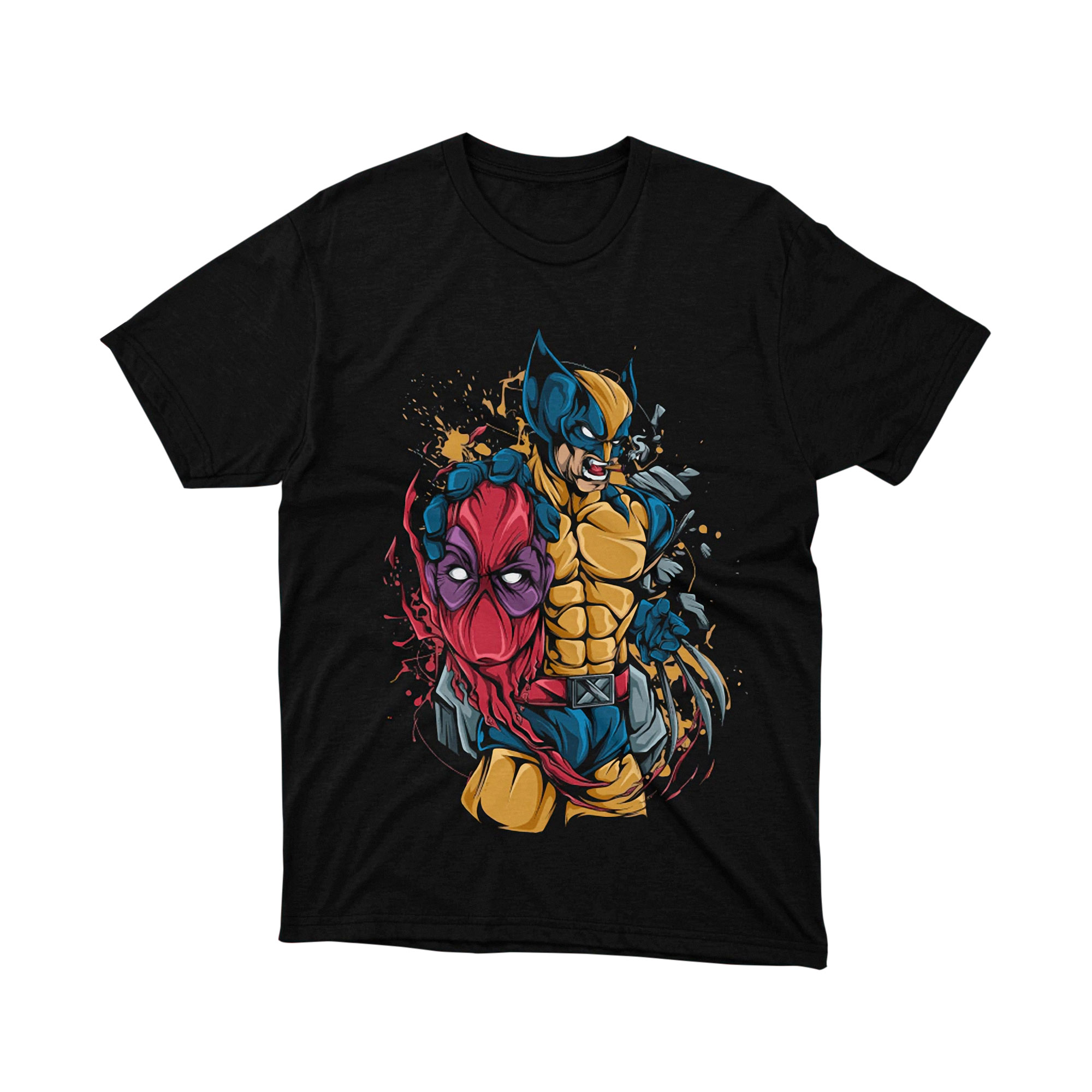 Marvel Deadpool Wolverine Splash Art T Shirt