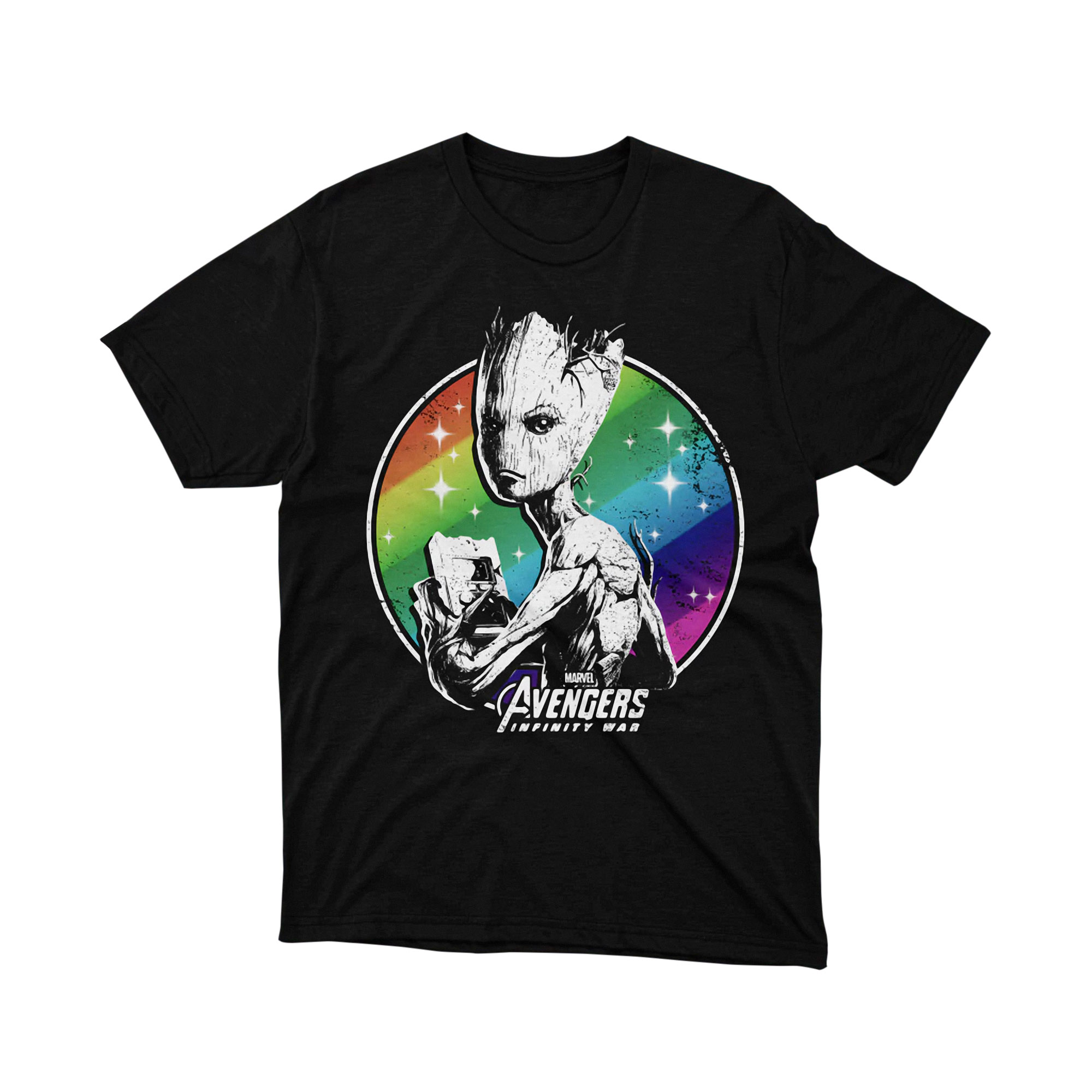 Marvel Groot Avengers Infinity War Rainbow T Shirt