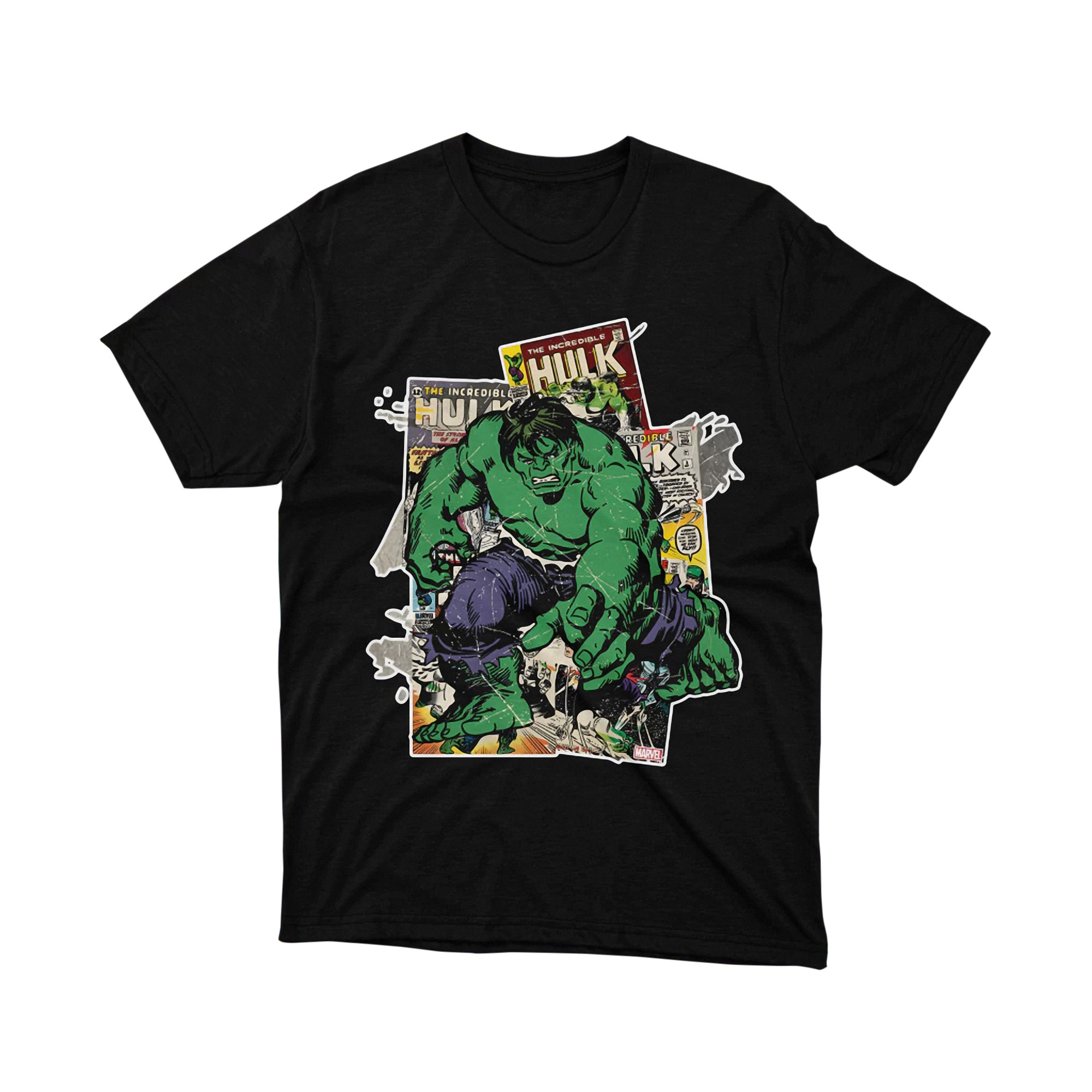 Marvel Incredible Hulk Comic Book Collage T Shirt