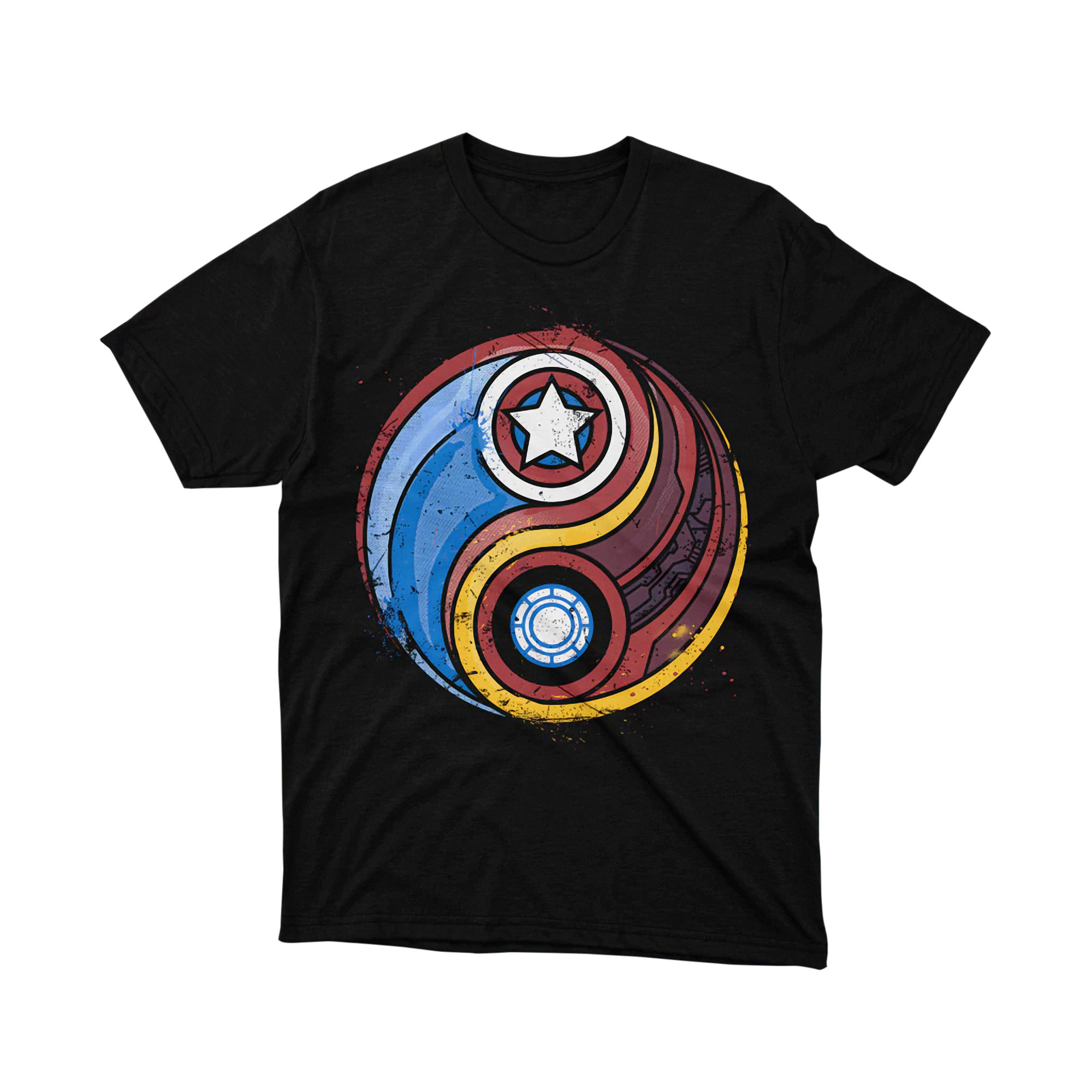 Marvel Iron Man Captain America Yin Yang Civil War T Shirt