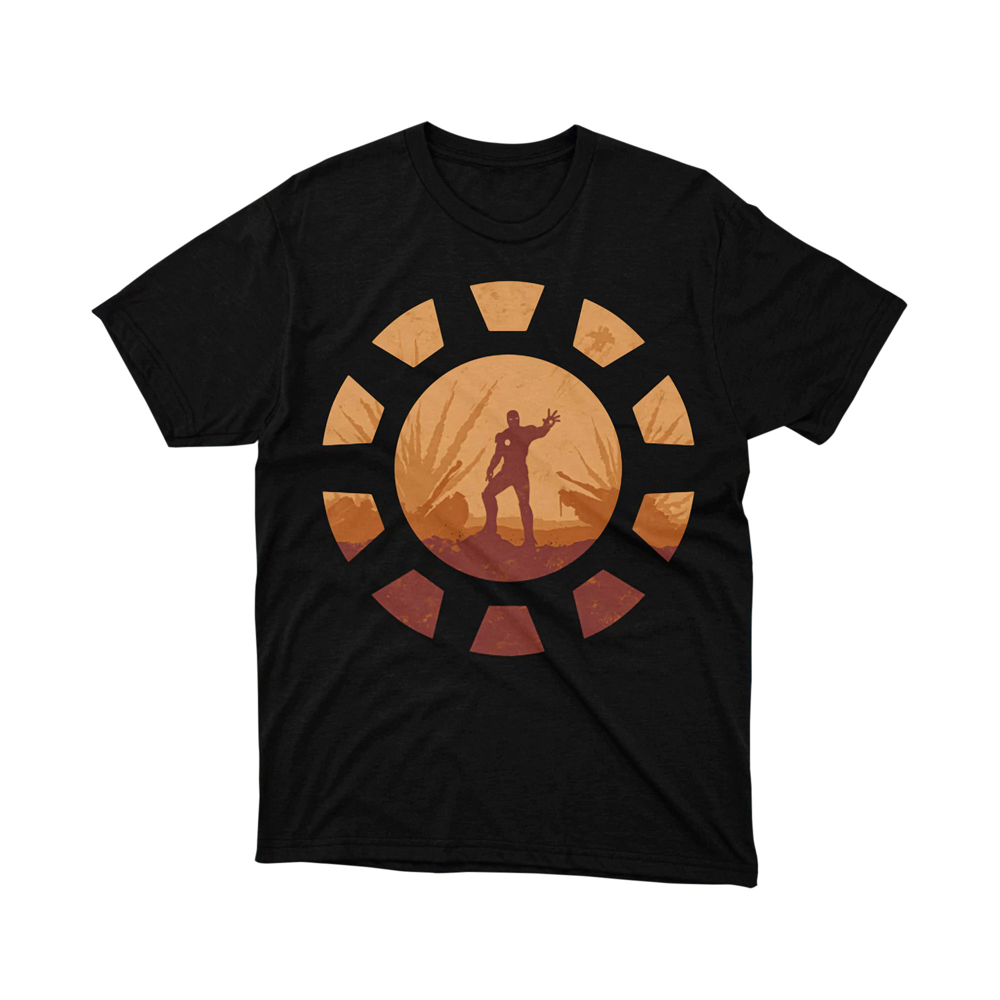 Marvel Iron Man Tony Stark Arc Reactor Silhouette T Shirt