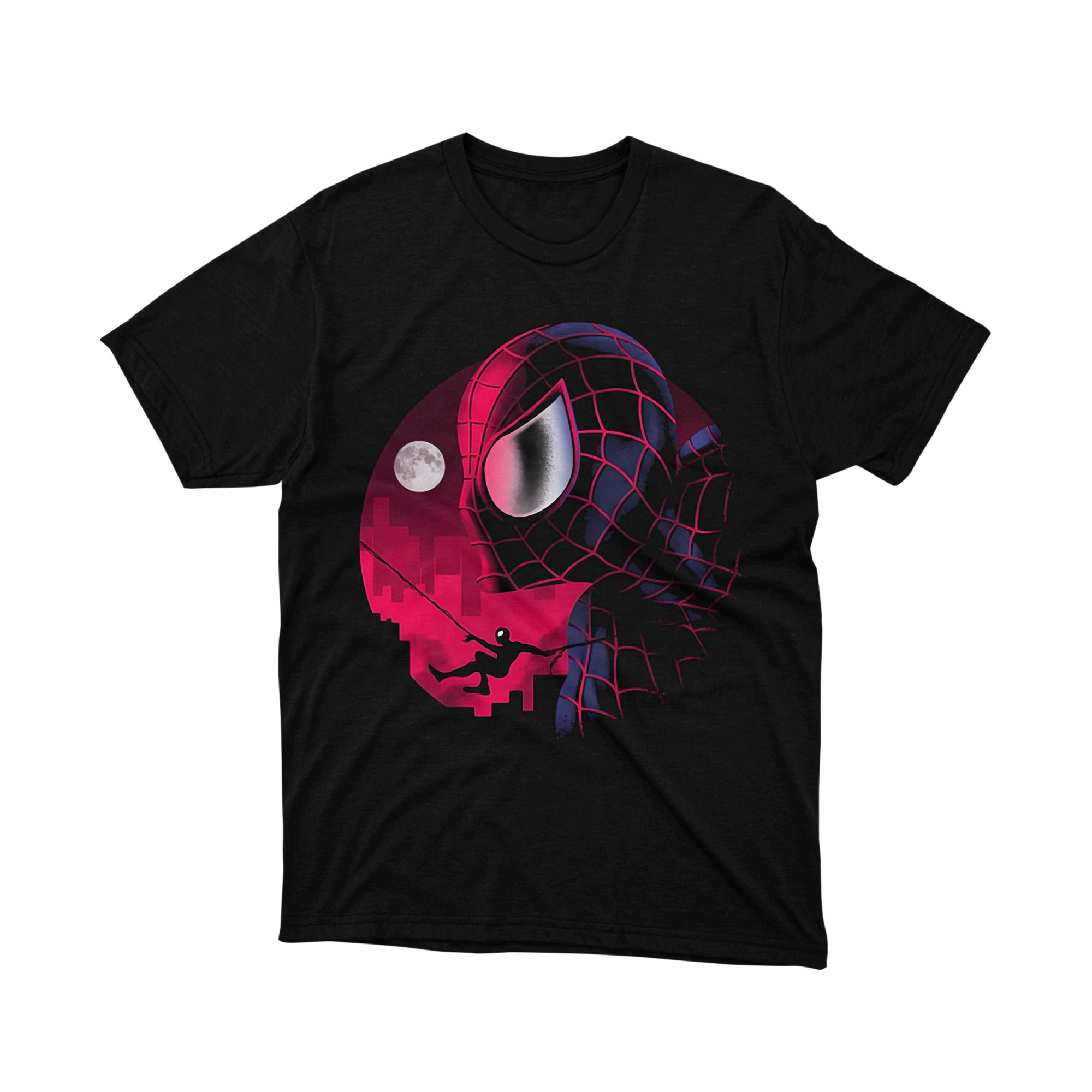 Marvel Miles Morales Black Suit Neon Silhouette T Shirt