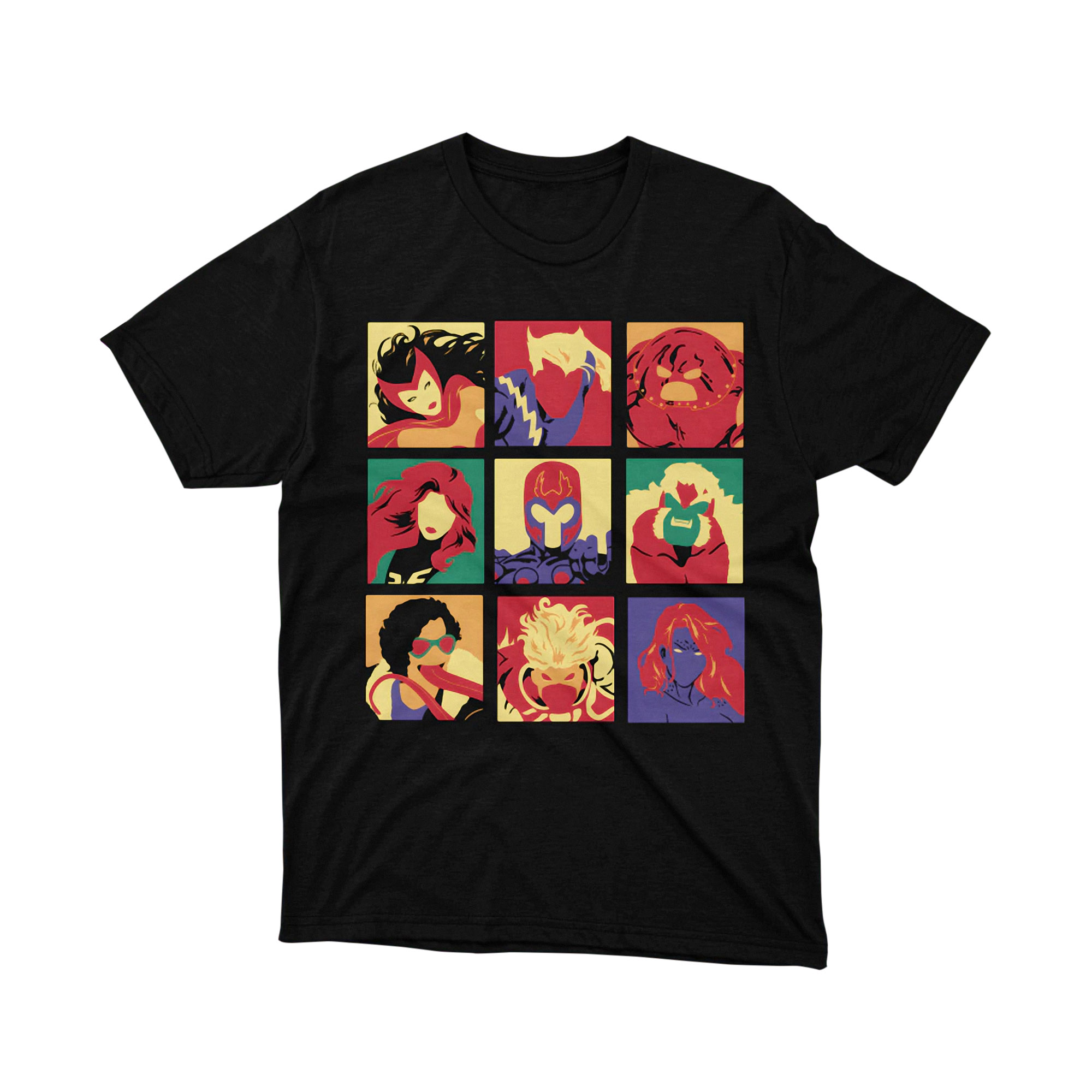 Marvel Mutant Icons Grid Parody T Shirt X Men Villains Bold Art Unisex
