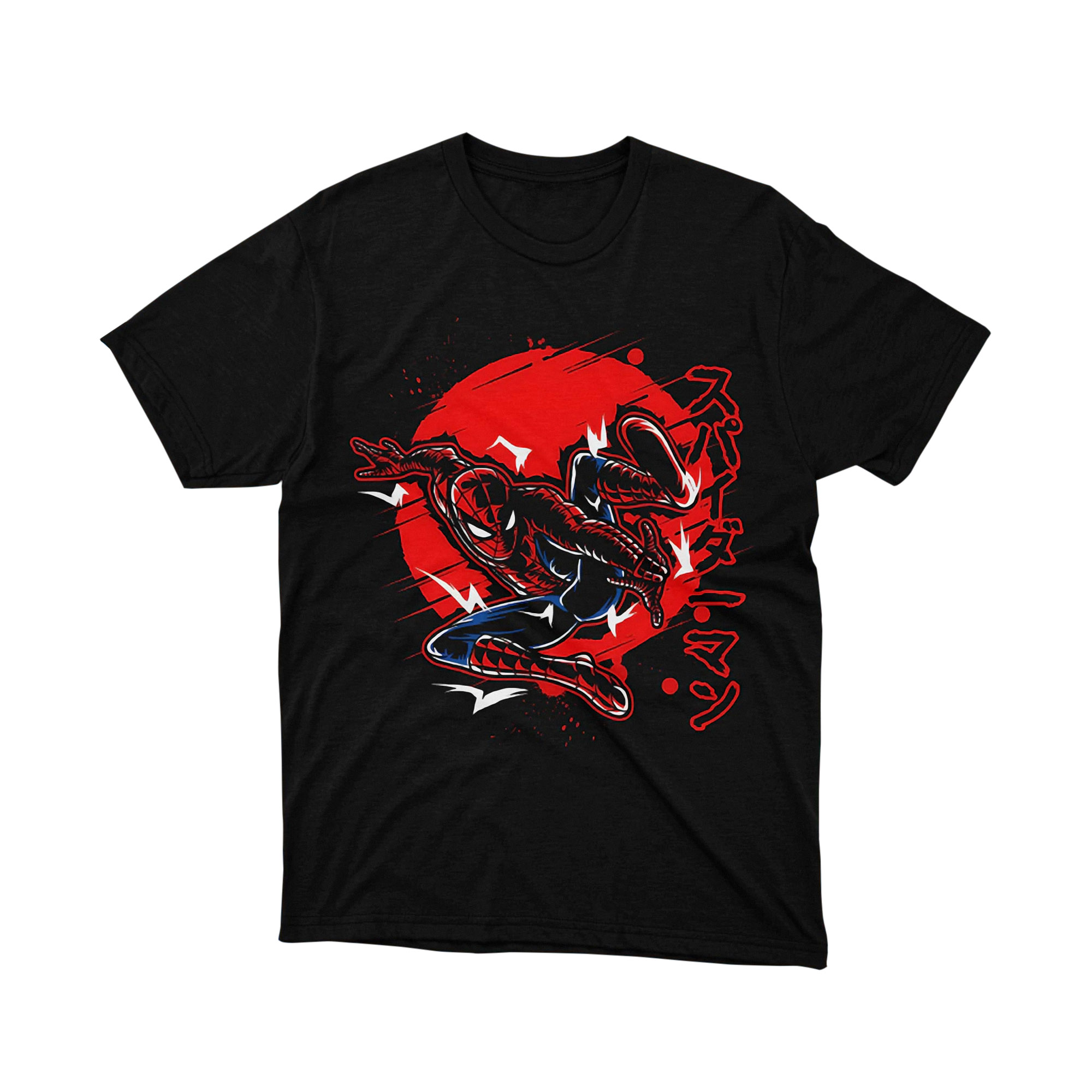 Marvel Spider Man Japanese Neon Art T Shirt