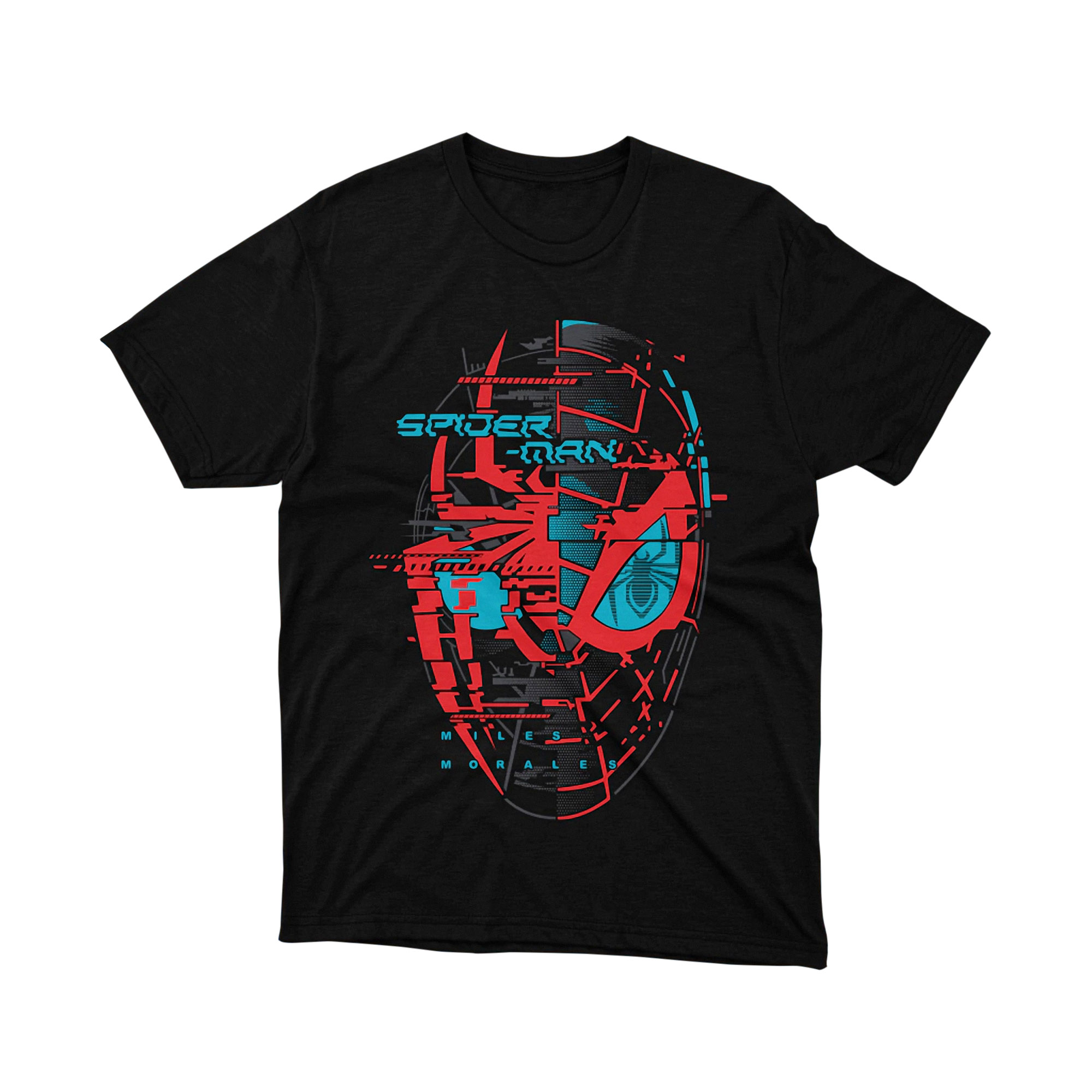 Marvel Spider Man Miles Morales Glitch Art T Shirt