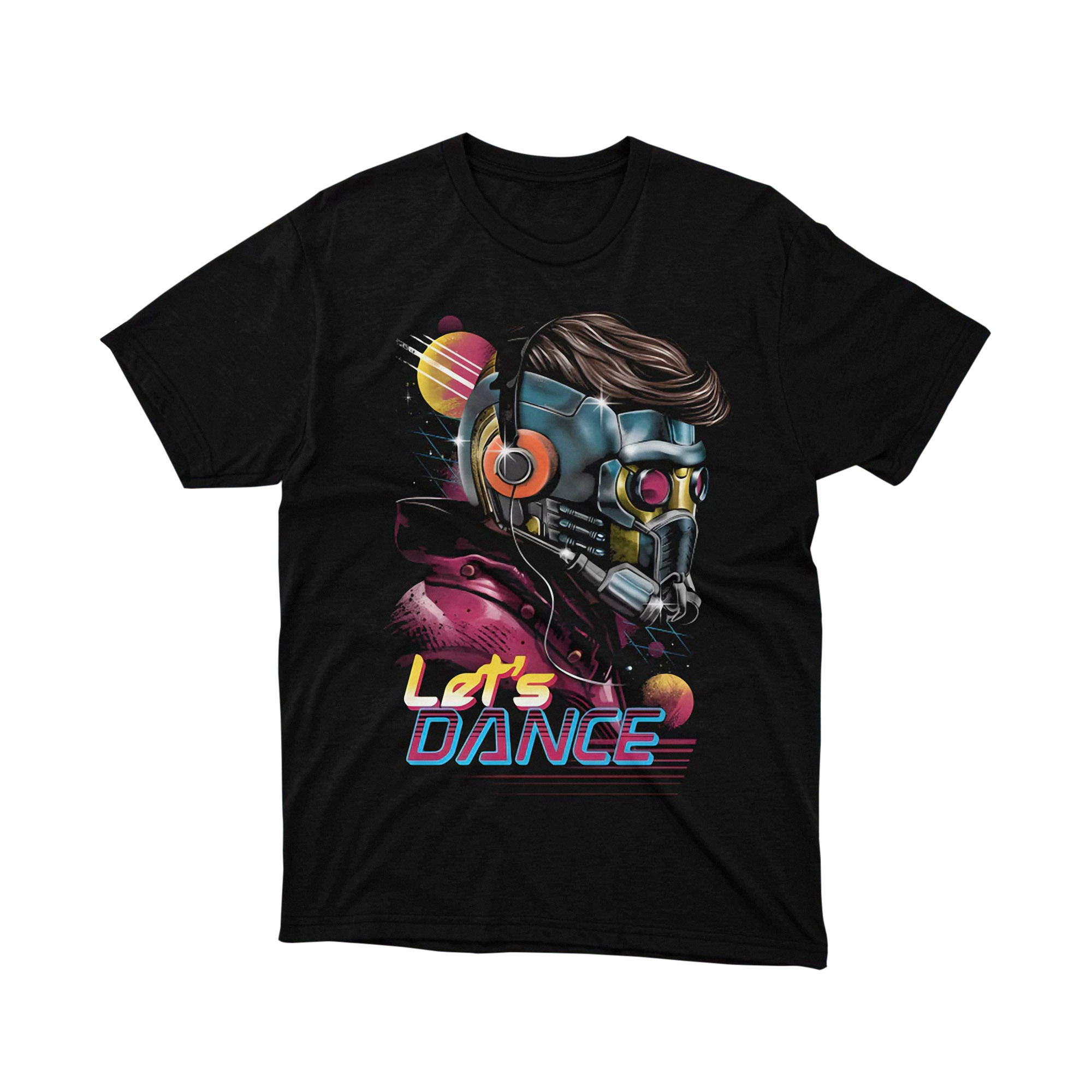 Marvel Star Lord Mask Lets Dance Retro T Shirt