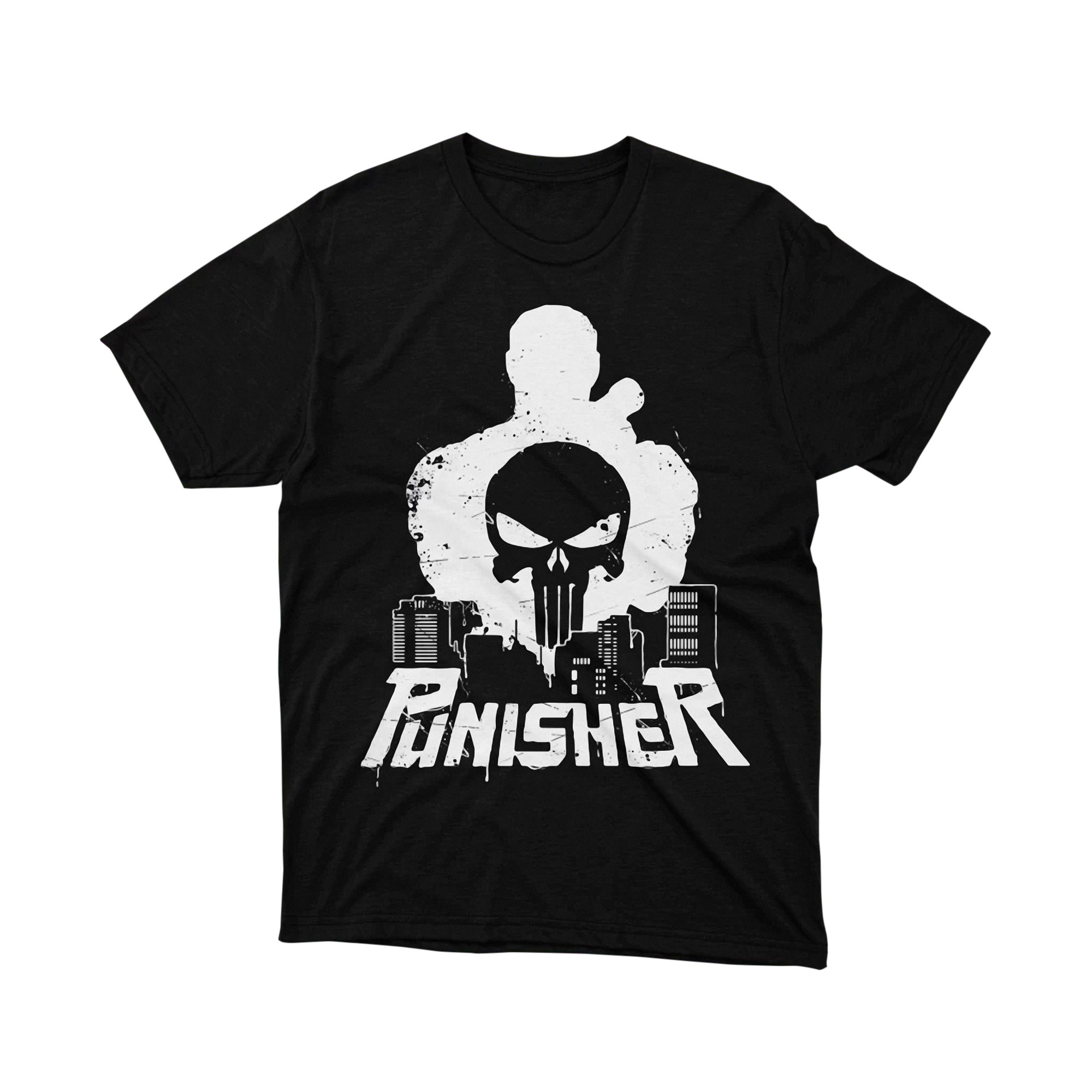 Marvel The Punisher Skull City Silhouette T Shirt