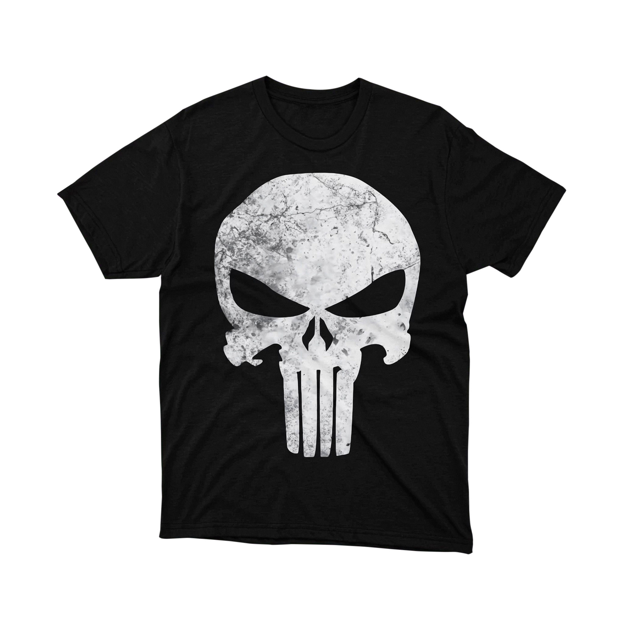 Marvel The Punisher Skull Logo Grunge Distress T Shirt