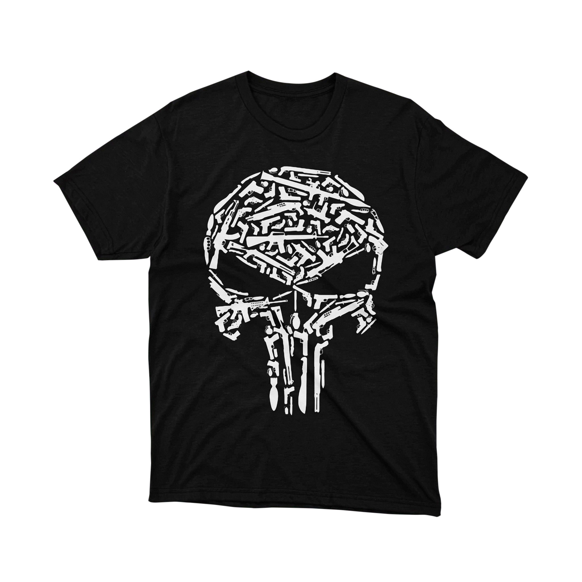 Marvel The Punisher Skull Logo Guns Silhouette T Shirt