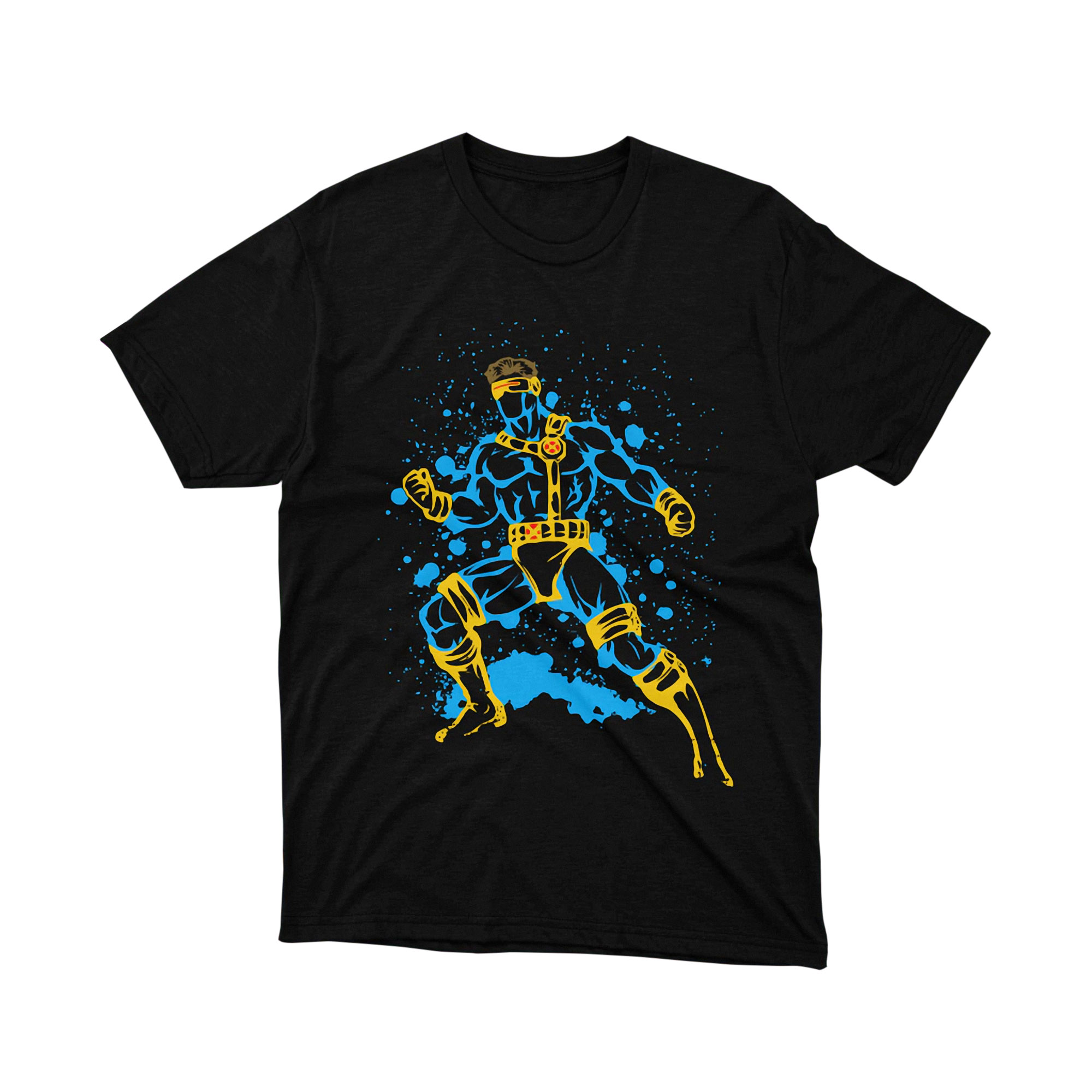 Marvel X-Men Cyclops Scott Summers Blue Yellow T Shirt