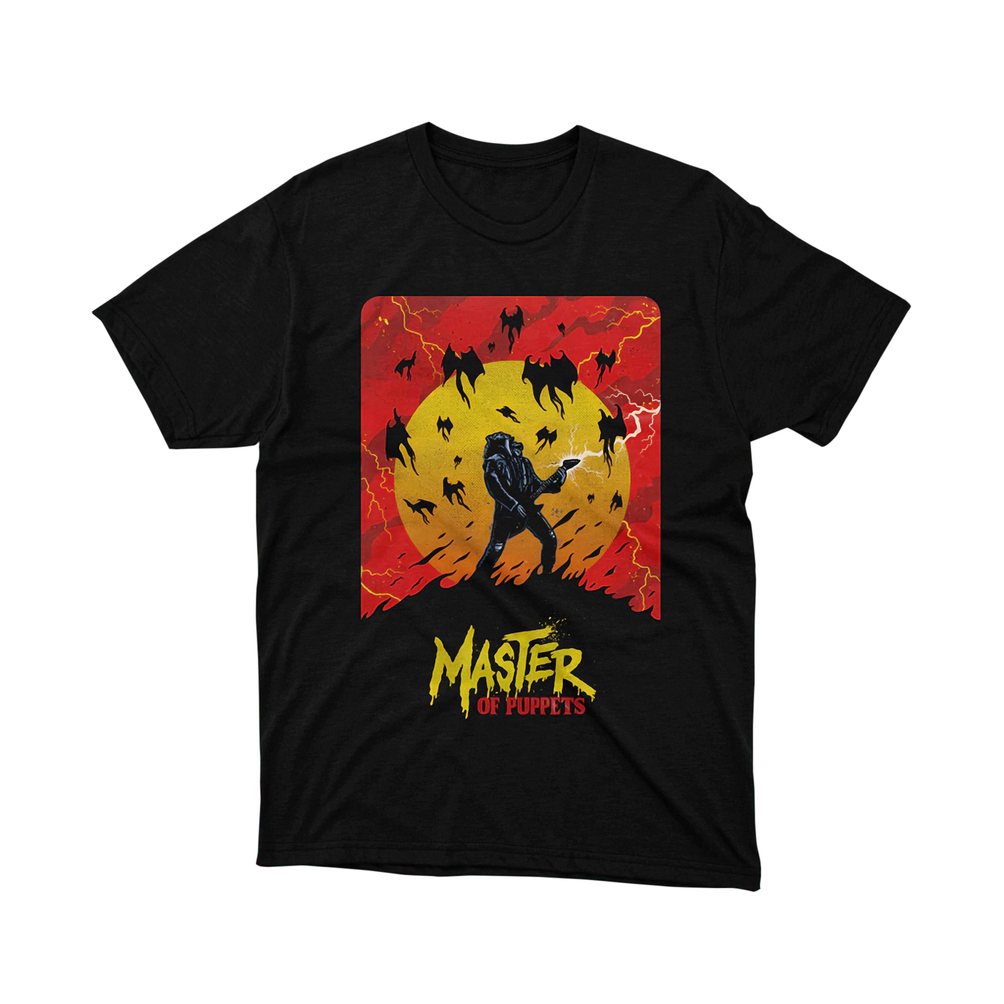 Master of Puppets Eddie Munson Parody Stranger Things T Shirt Bat Lightning Unisex