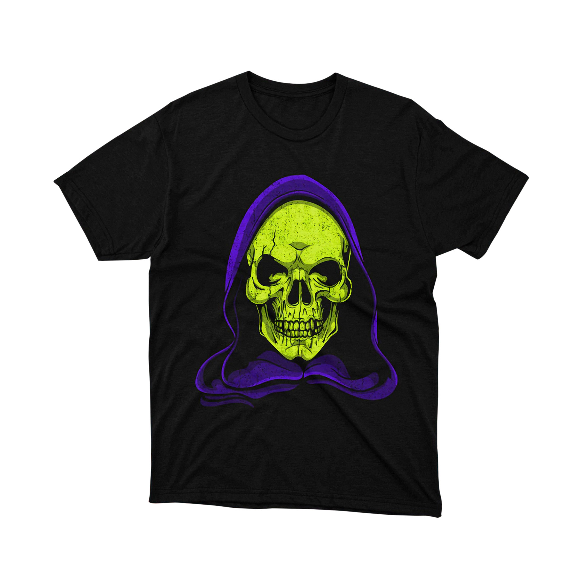 Masters of the Universe Skeletor Skull Hooded Neon T Shirt