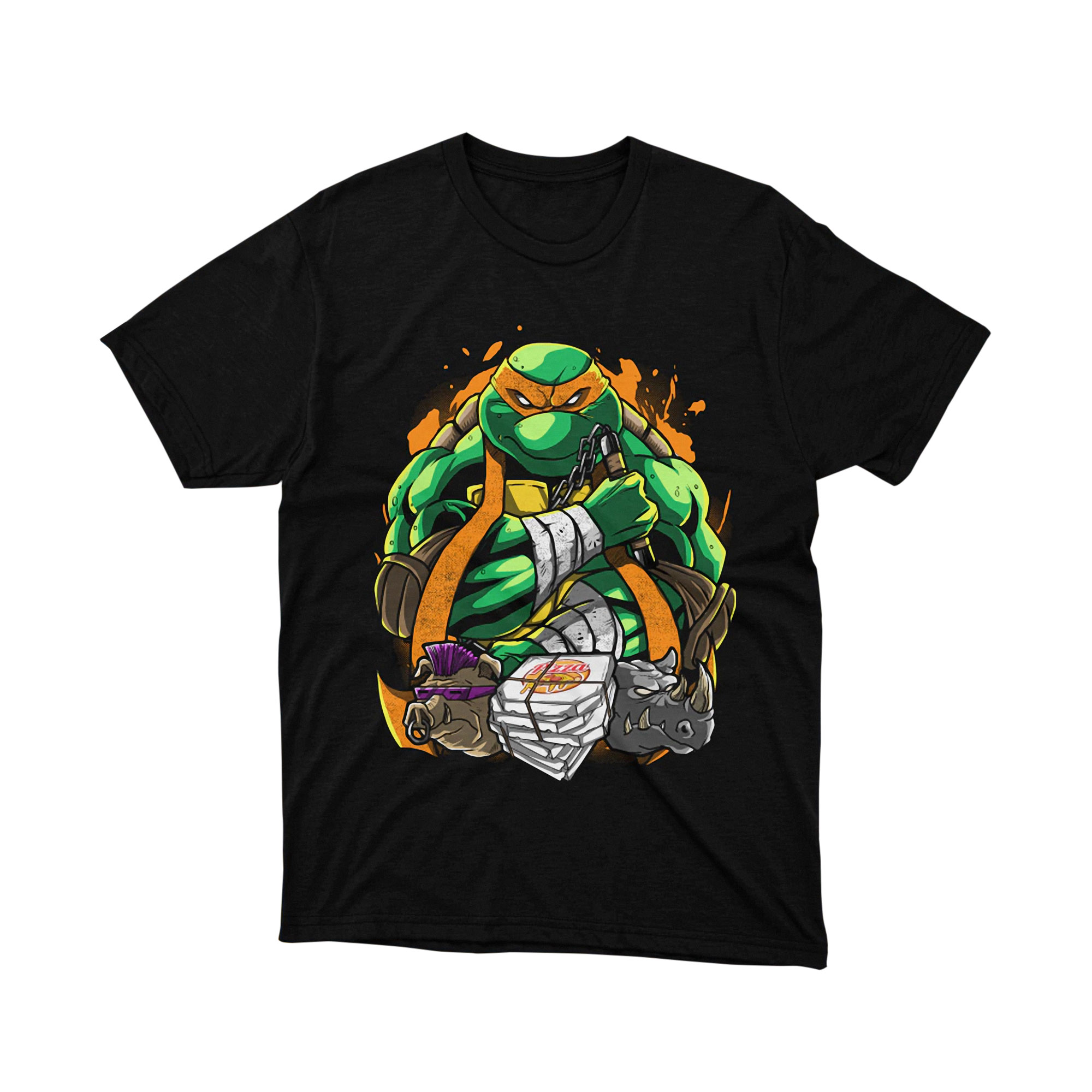 Michelangelo Orange Bandana TMNT Parody T Shirt Pizza Mutant Turtle Unisex