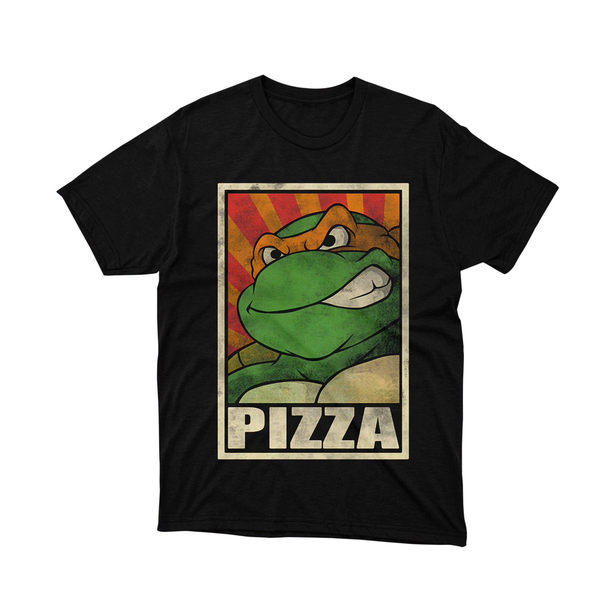 Michelangelo Pizza Poster TMNT Parody T Shirt Retro Ninja Turtle Art Unisex
