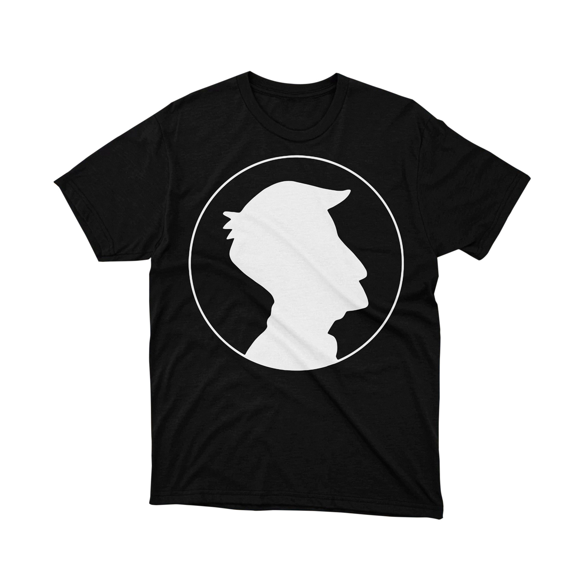 Minimalist Silhouette Cartoon Head Shirt Classic Contrast Graphic T Shirt