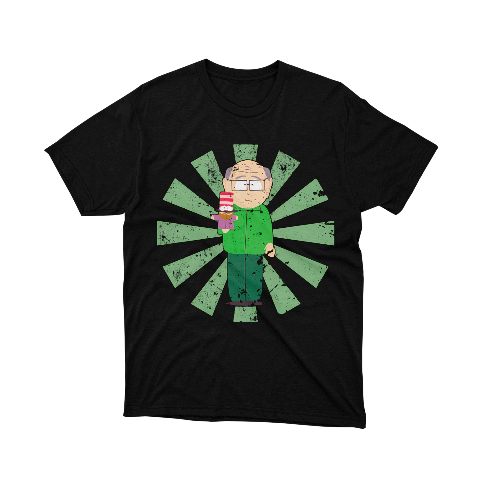 Mr Garrison Cat Puppet South Park Parody T Shirt Green Cartoon Funny Unisex