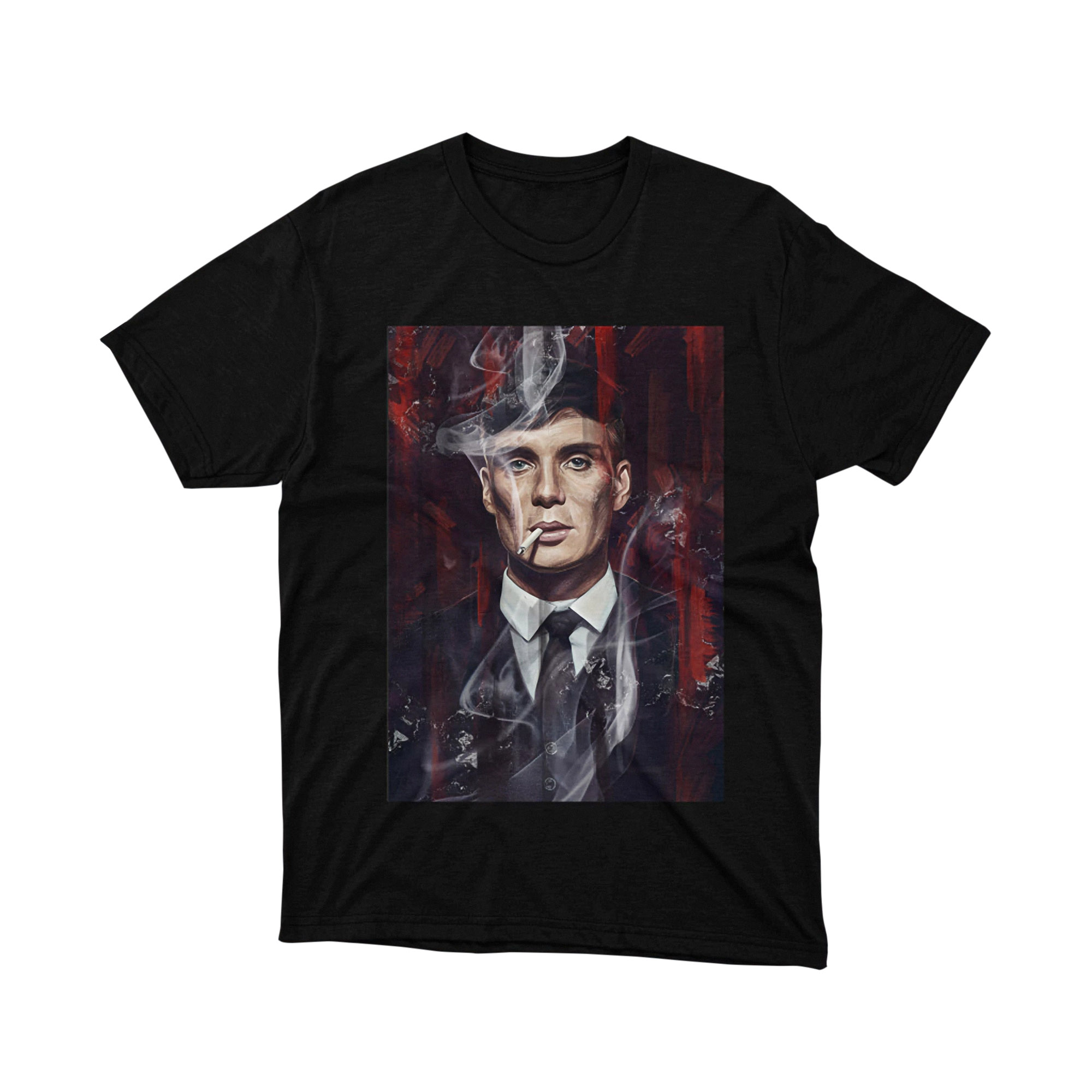 Peaky Blinders Portrait Thomas Shelby Smoking Art T Shirt