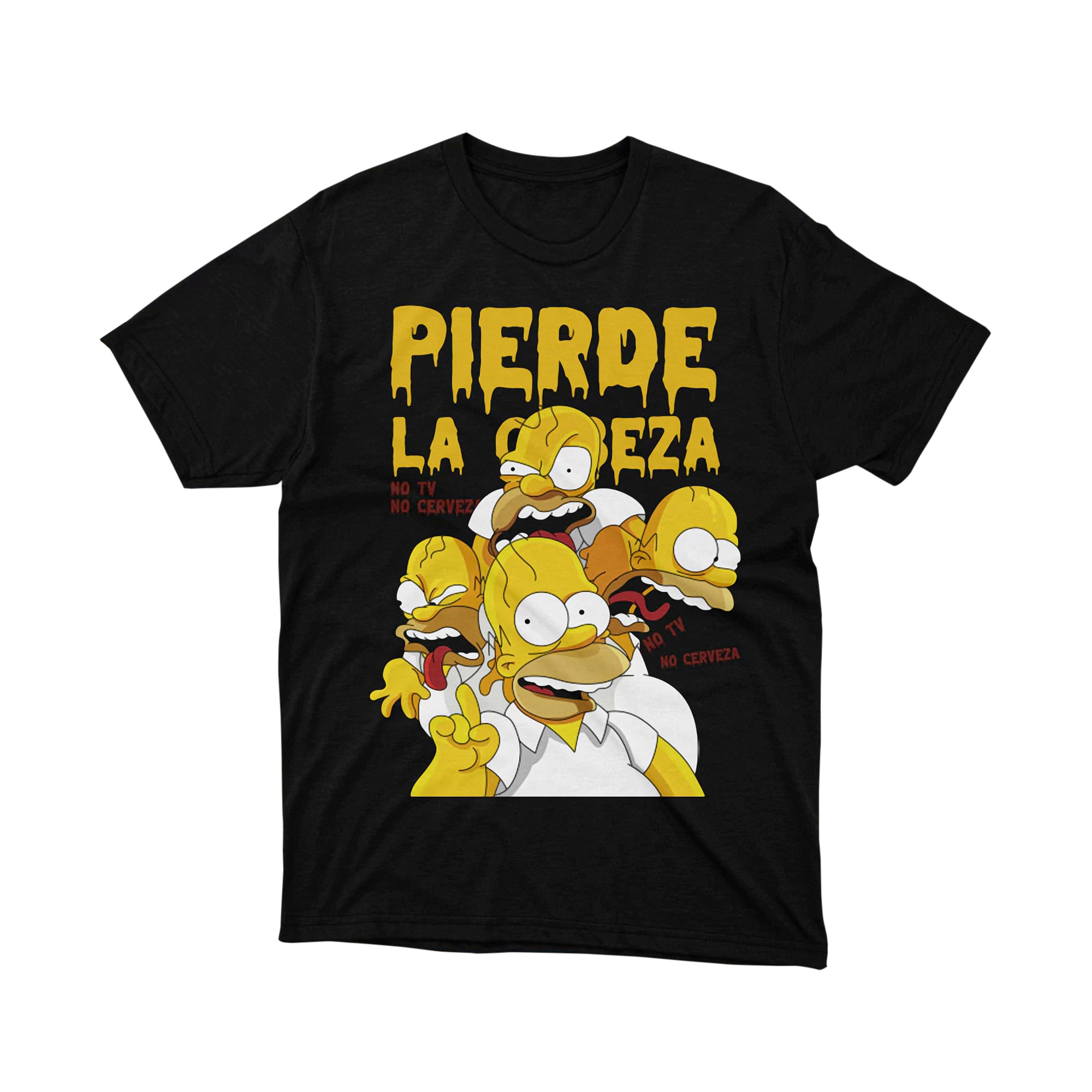 Piérde La Cabeza Homer Meme Spanish Text T Shirt Funny Cartoon Tee