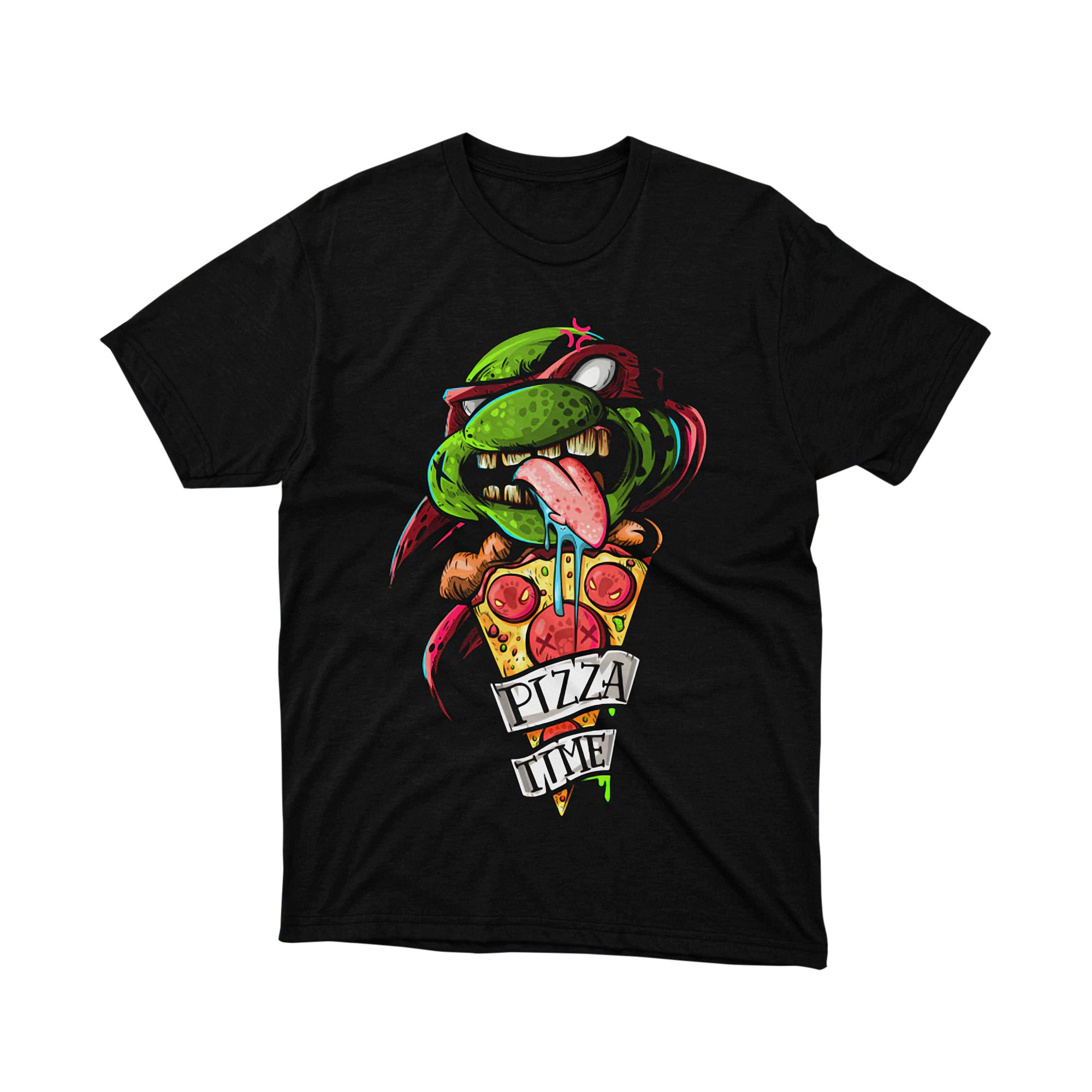 Pizza Time Raphael Slice TMNT Parody T Shirt Funny Ninja Turtle Cartoon Unisex