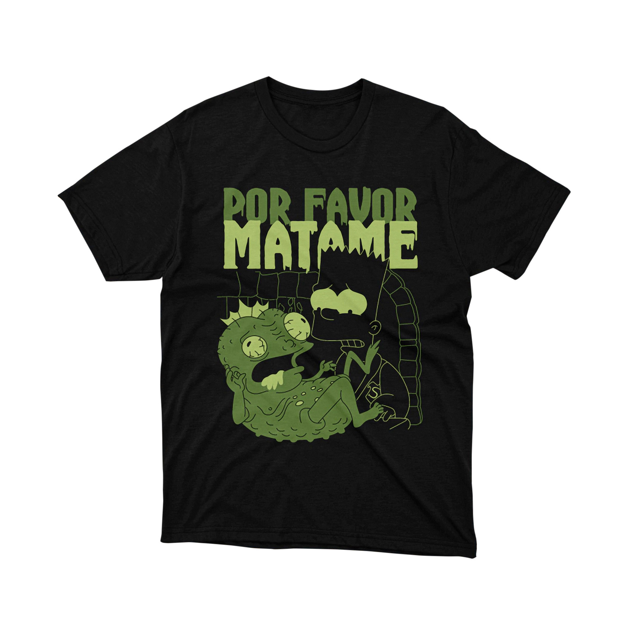 Please Kill Me Bart Frog Spanish Quote Cartoon T Shirt Dark Humor Tee