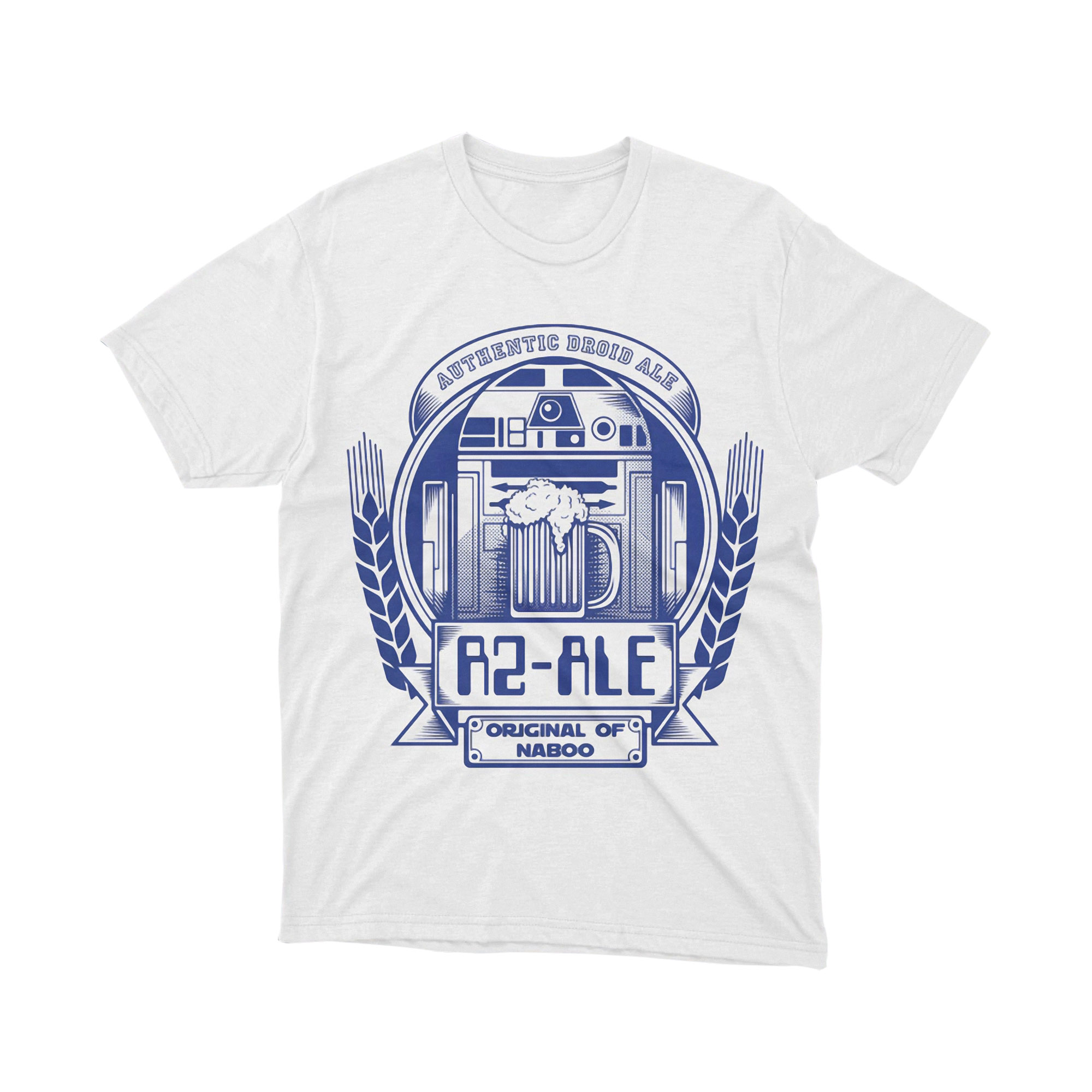 R2D2 Ale Droid Beer Star Wars Parody T Shirt Blue Label Funny Unisex