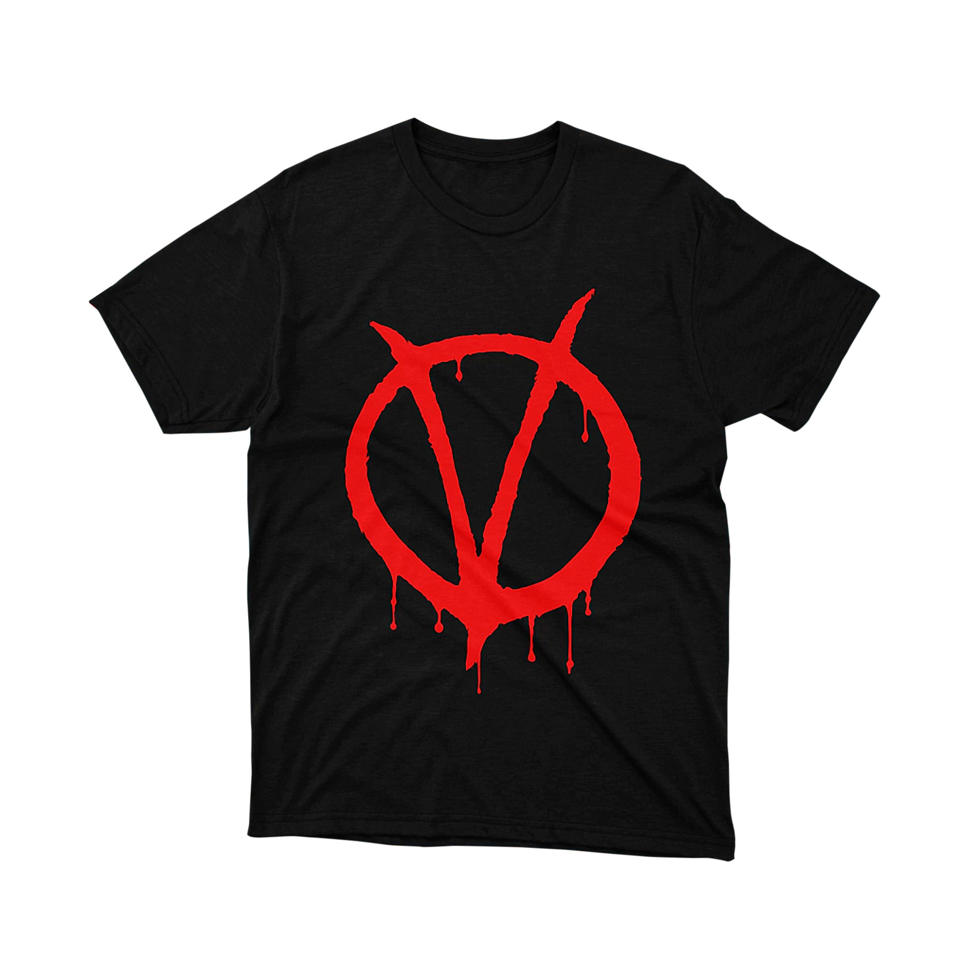 Red Dripping V Symbol V for Vendetta Parody T Shirt Anonymous Revolution Unisex