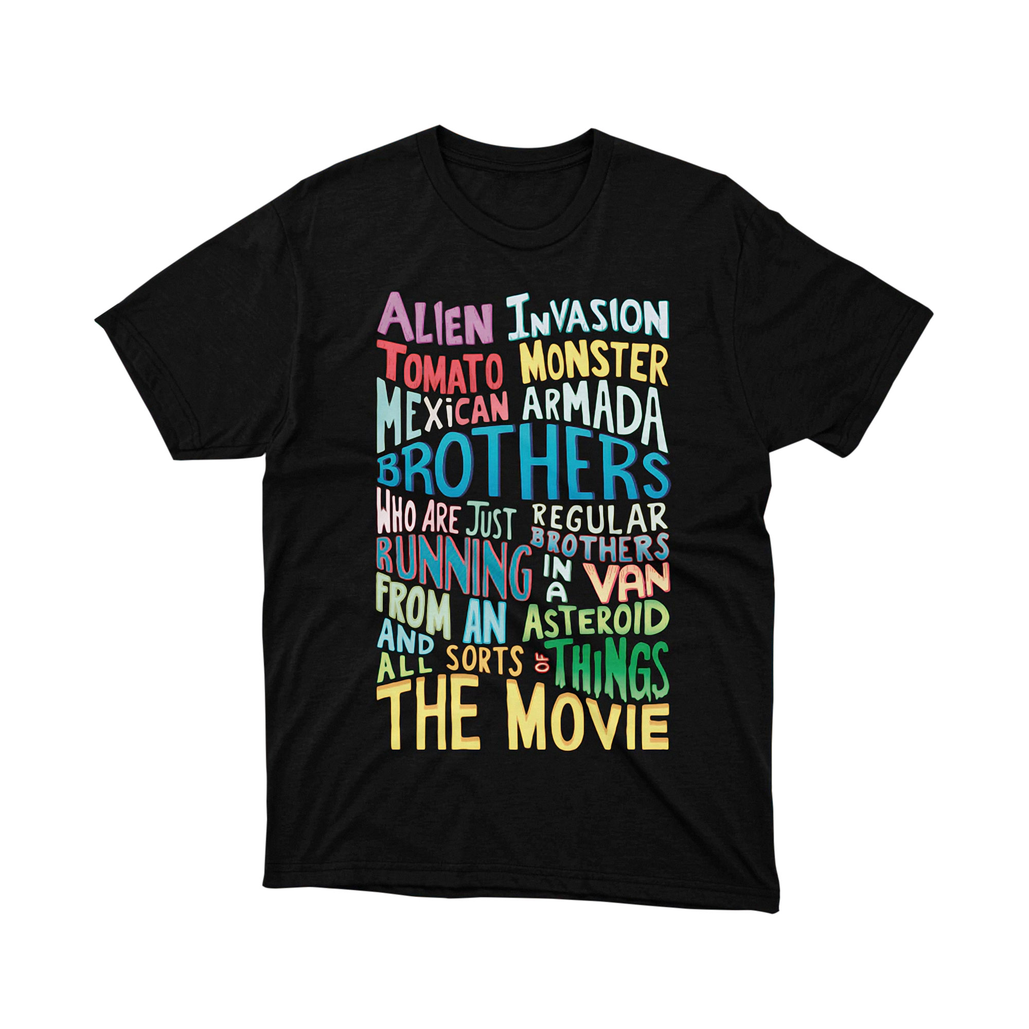 Rick and Morty Alien Invasion Brothers Movie Title T Shirt