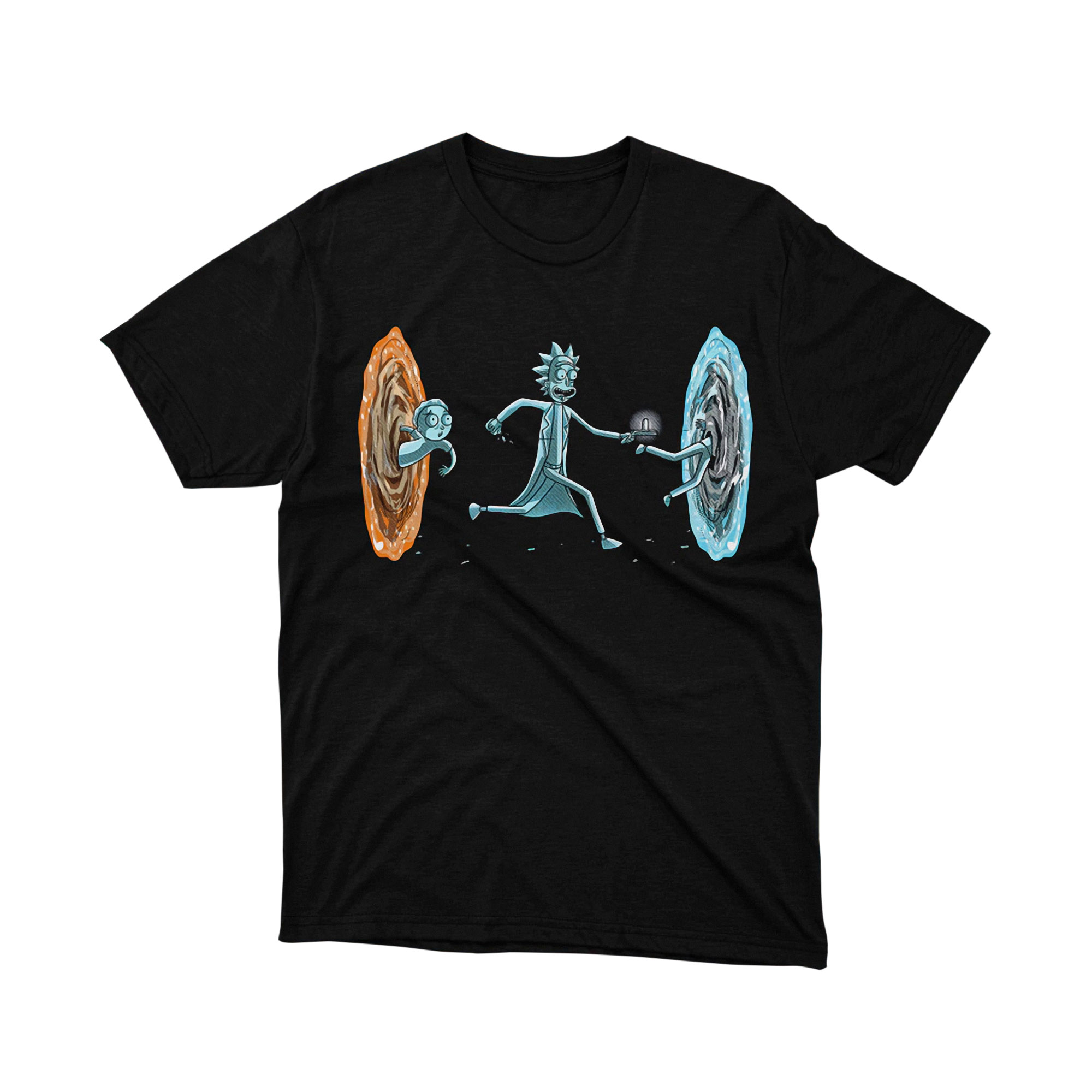 Rick and Morty Portal Running Portal Gun T Shirt