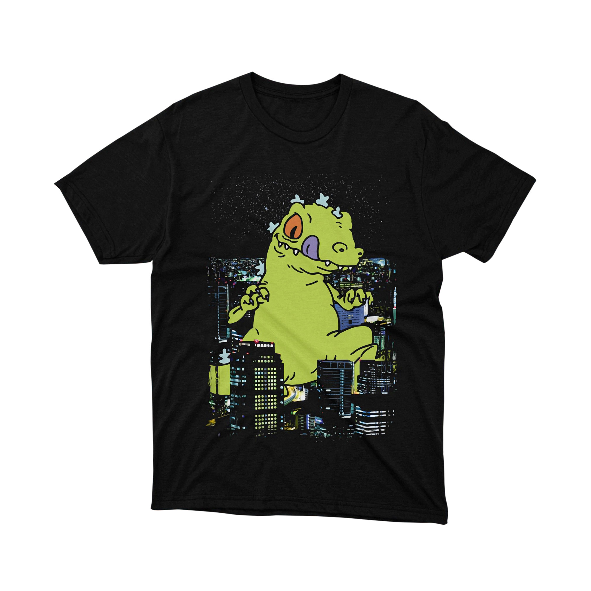Rugrats Reptar Night City Monster Cartoon Tee Shirt