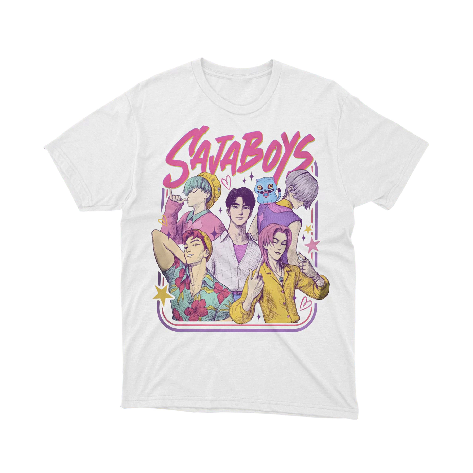 Sajaboys Pastel Anime Aesthetic Group T Shirt White