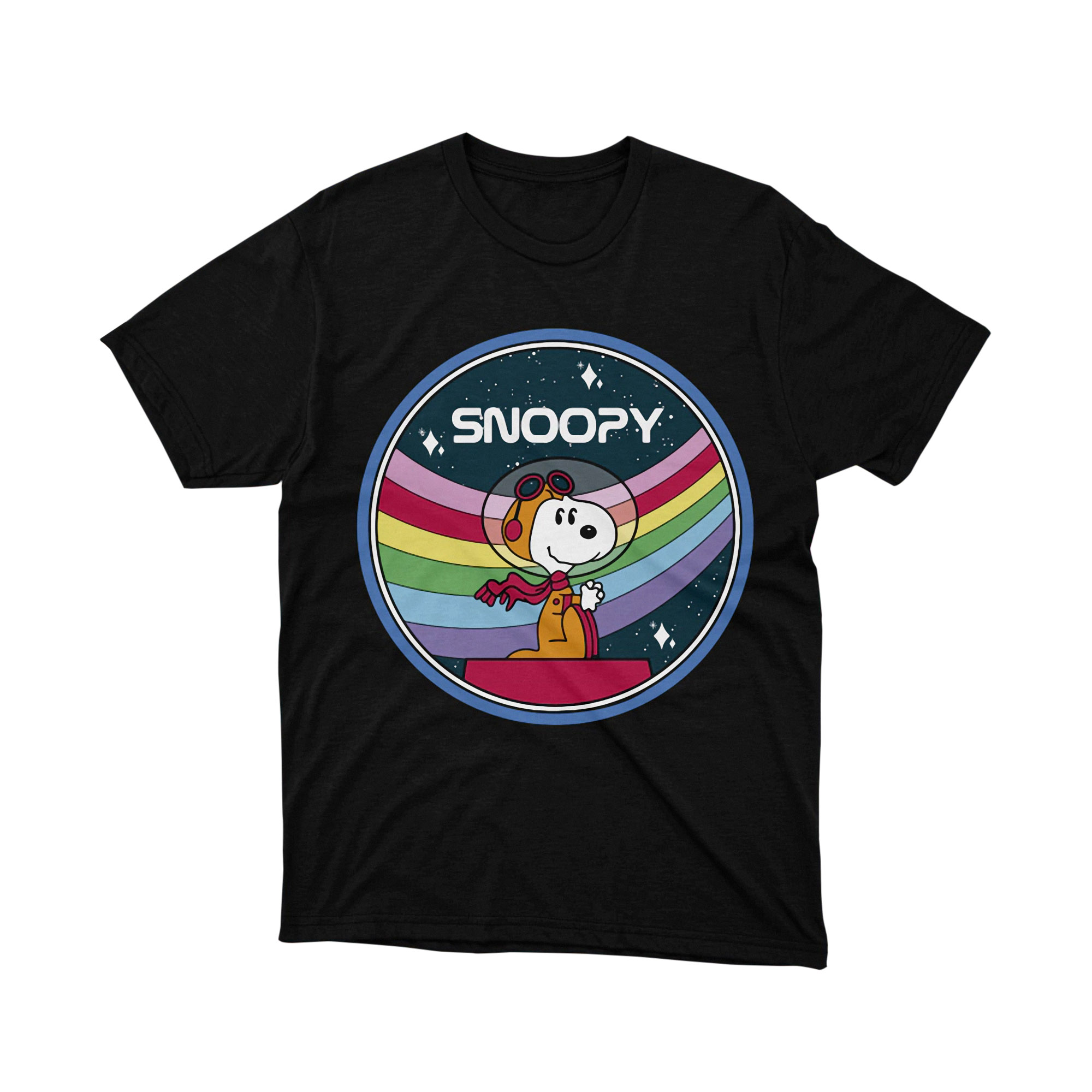 Snoopy Astronaut Space Rainbow Cartoon Tee Shirt