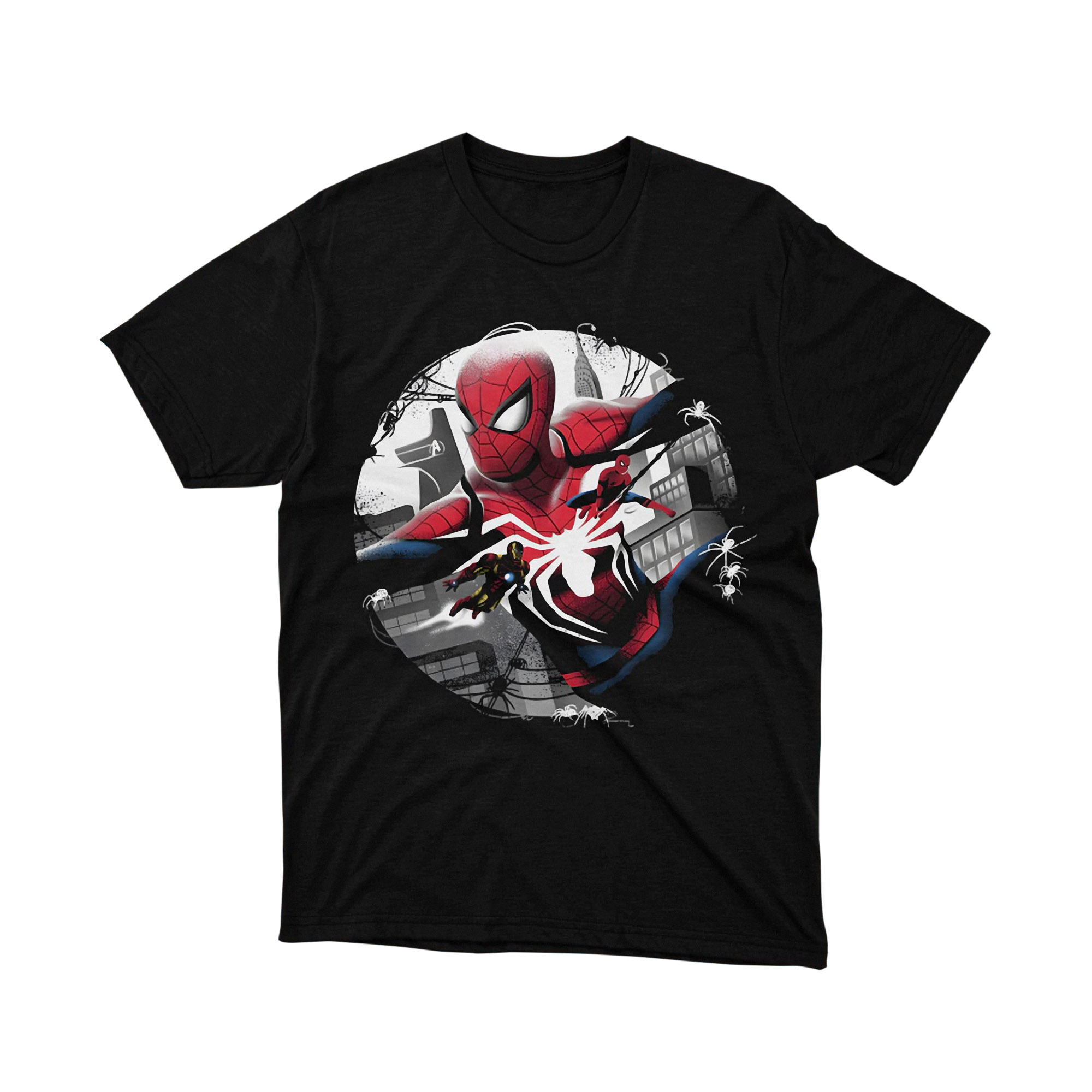 Spider Verse Heroes Team Up Parody T Shirt Marvel City Art Unisex