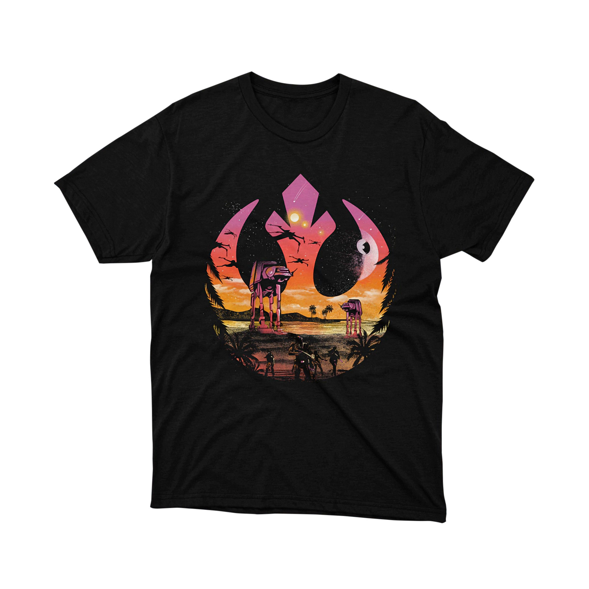 Star Wars Battle of Scarif Rebel Alliance Sunset T Shirt